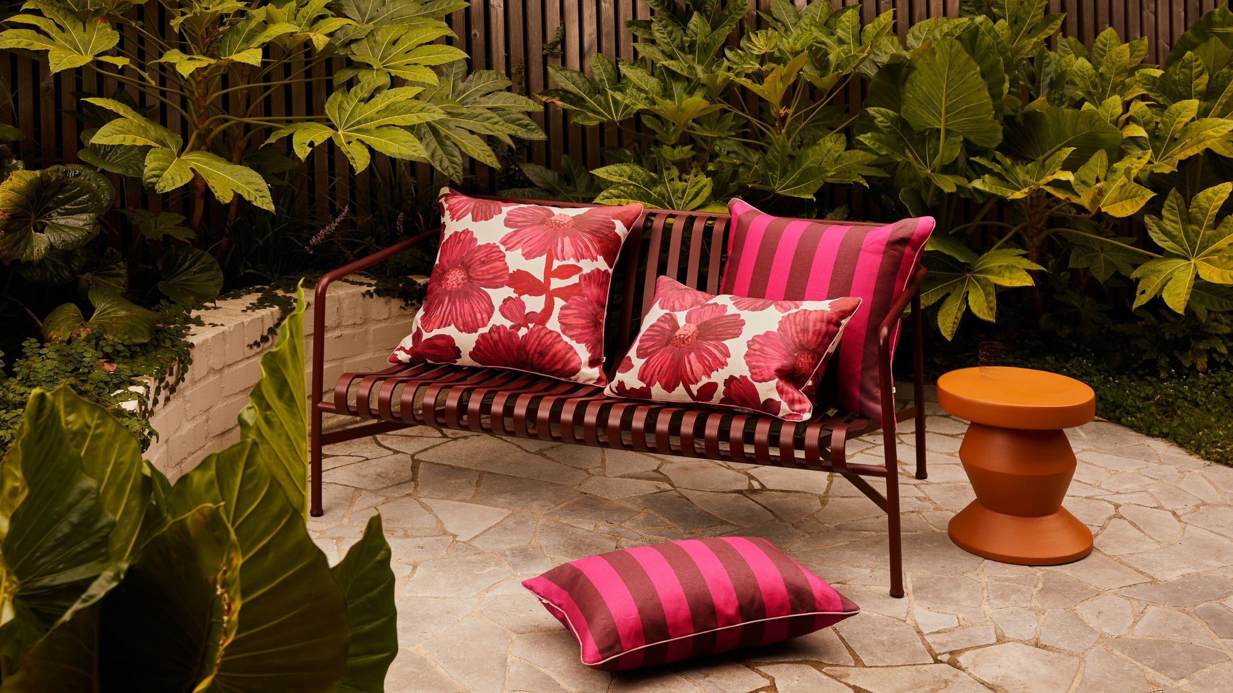 Red & Radiant | Red Linen Outdoor Cushions