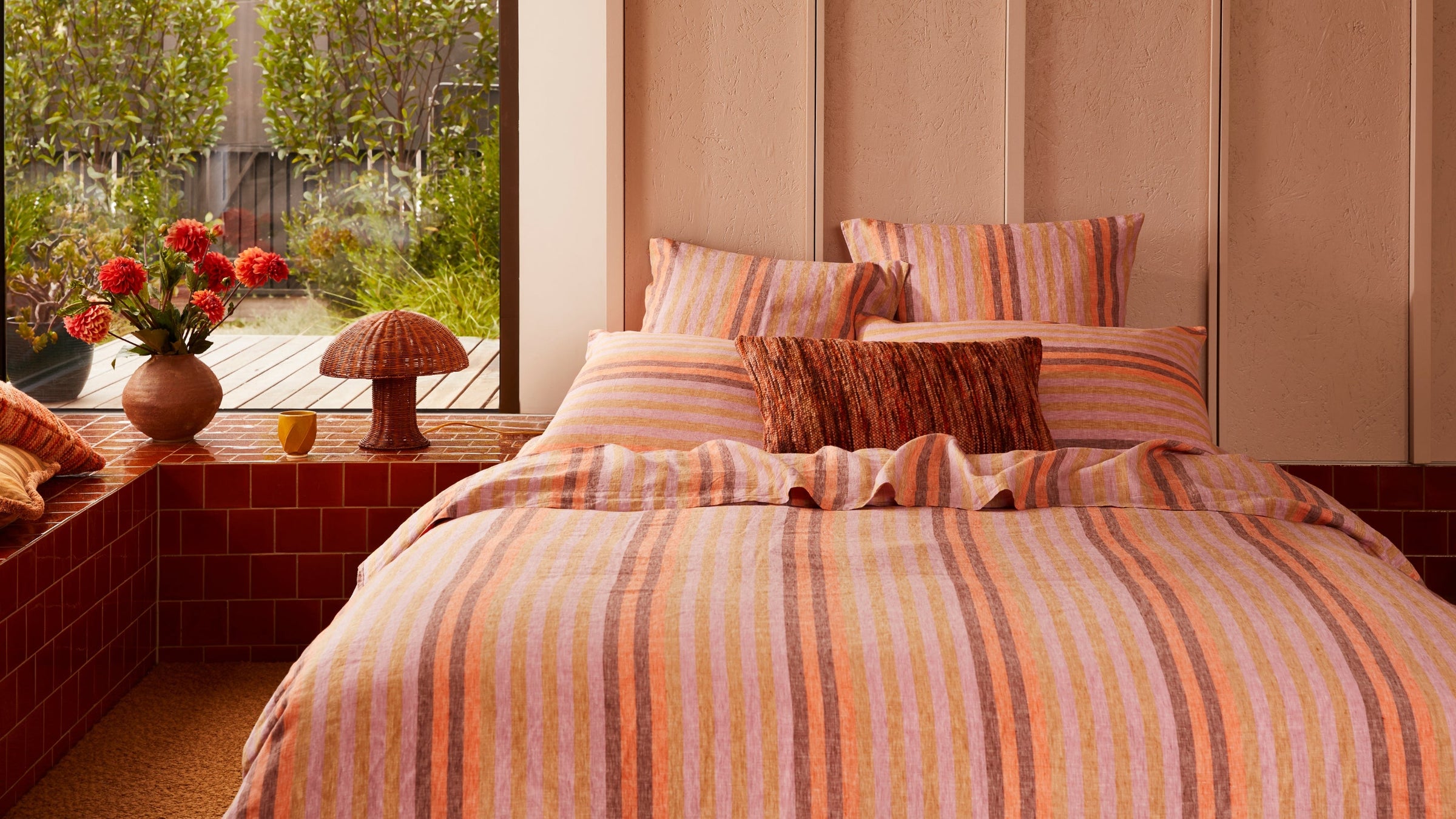 Stripe Orange Bed Linen