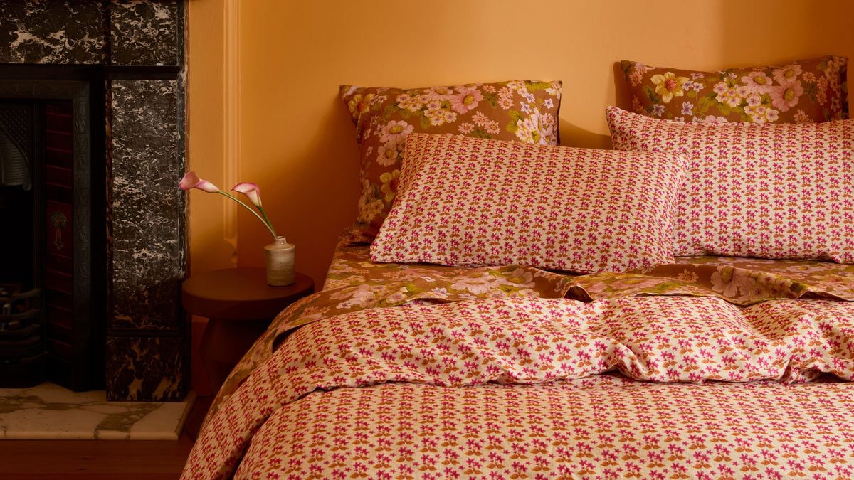 Printed Linen Pillowcases | Standard & European Size | Bonnie and Neil