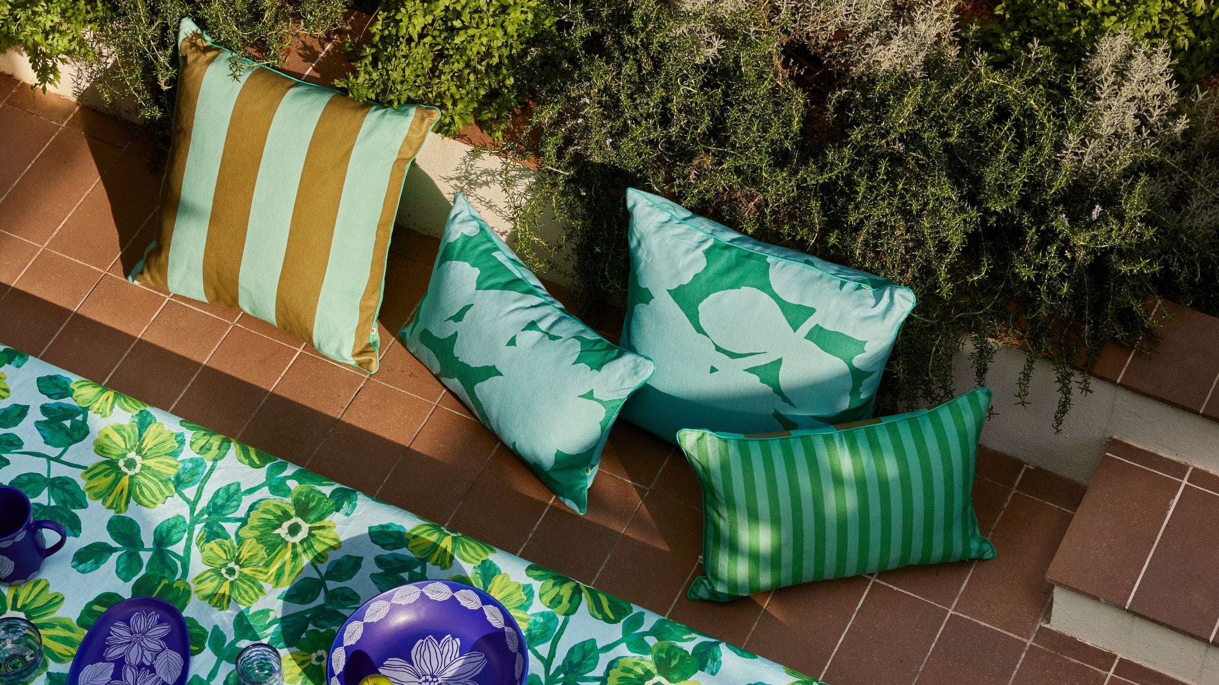 Outdoor Cushions | Printed Linen Cushions, Bolsters & Seat Pads | Bonnie and Neil