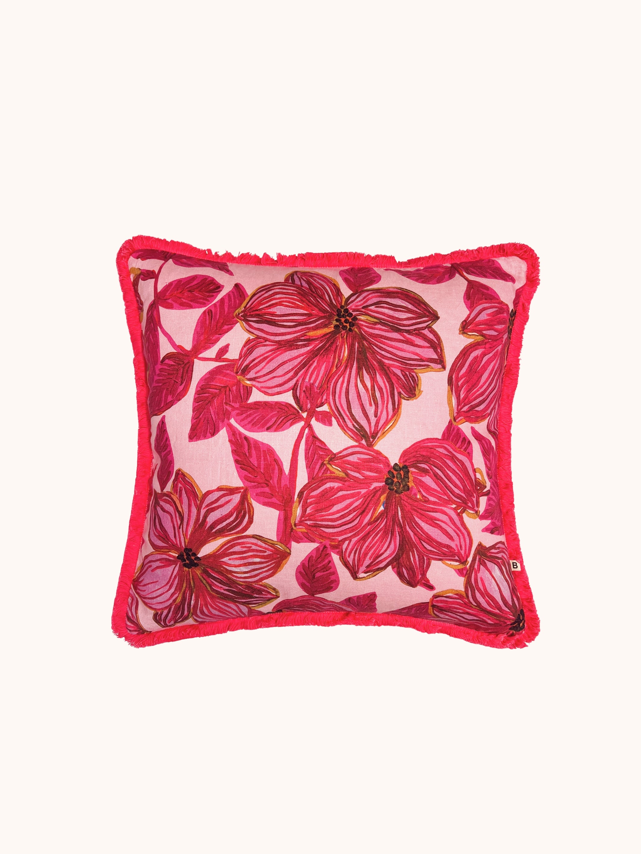 Azalea Cerise Linen Cushion - Almost Perfect