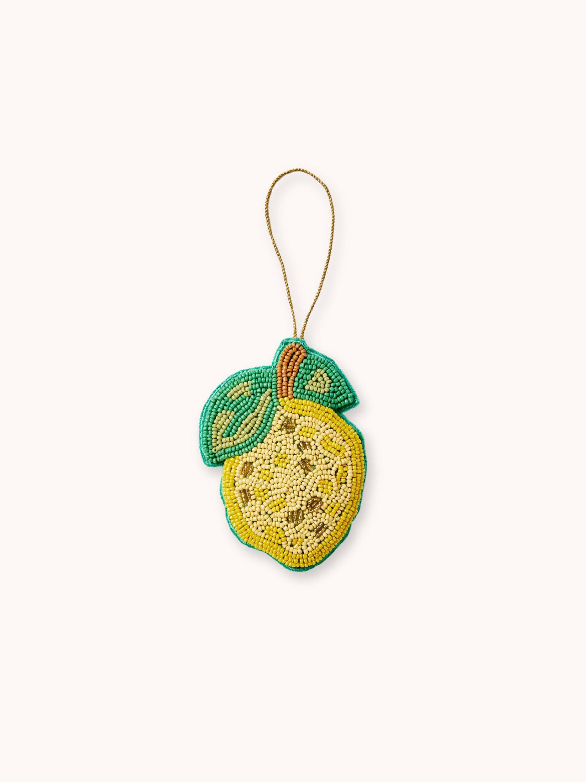 Lemon Yellow Beaded Christmas Decoration