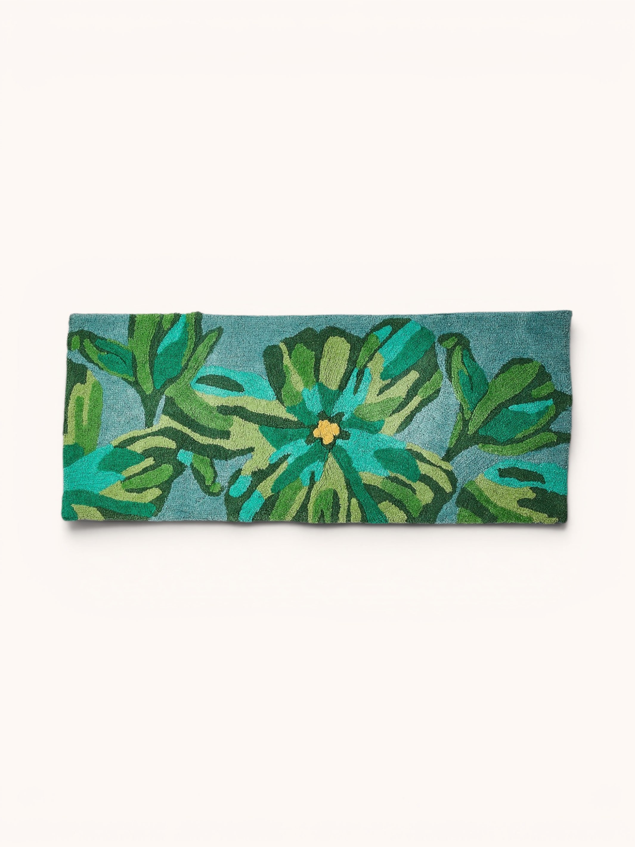 Dutch Floral Green Long Bath Mat