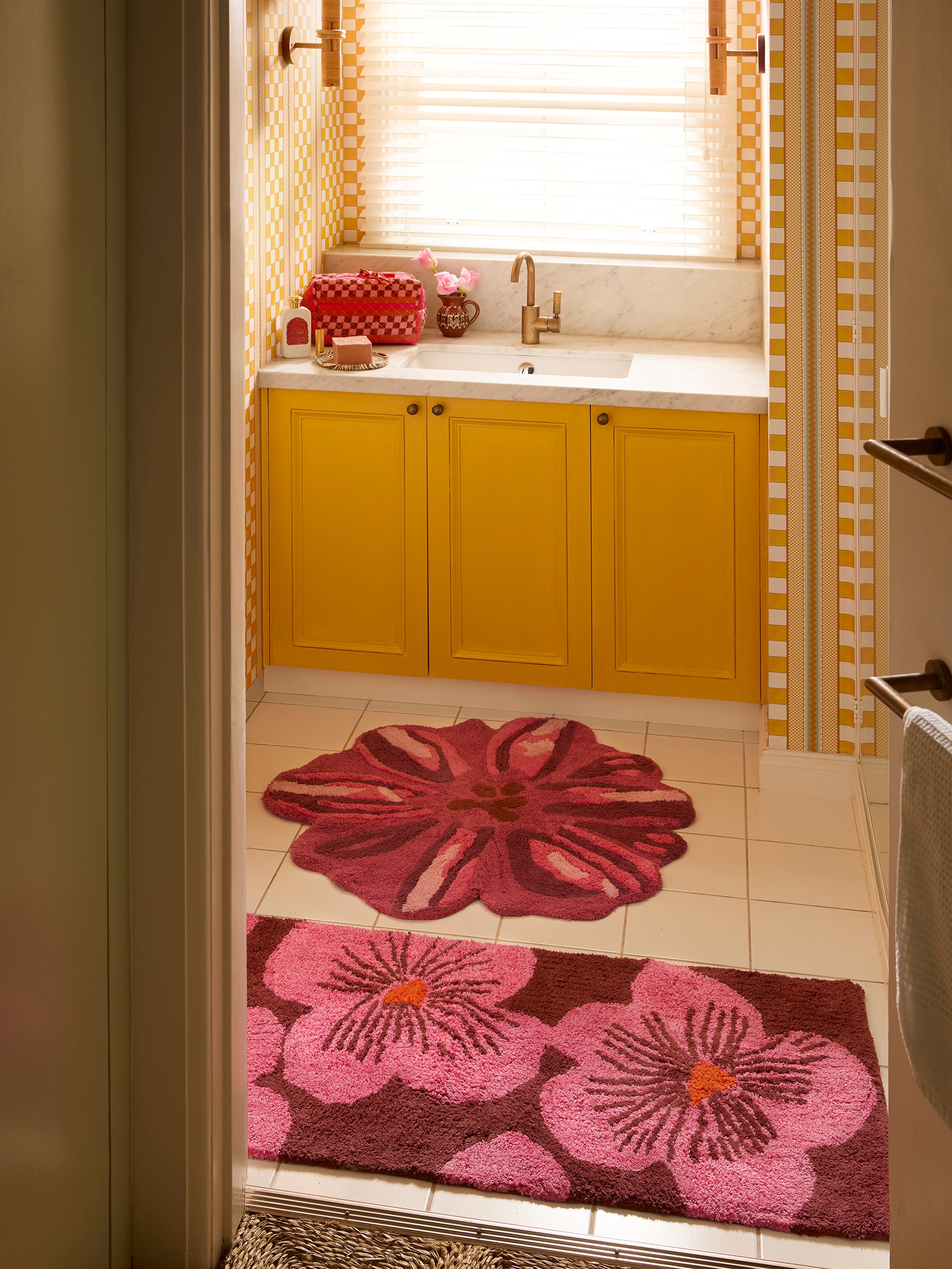Meadow Pink Bath Mat | Bonnie and Neil