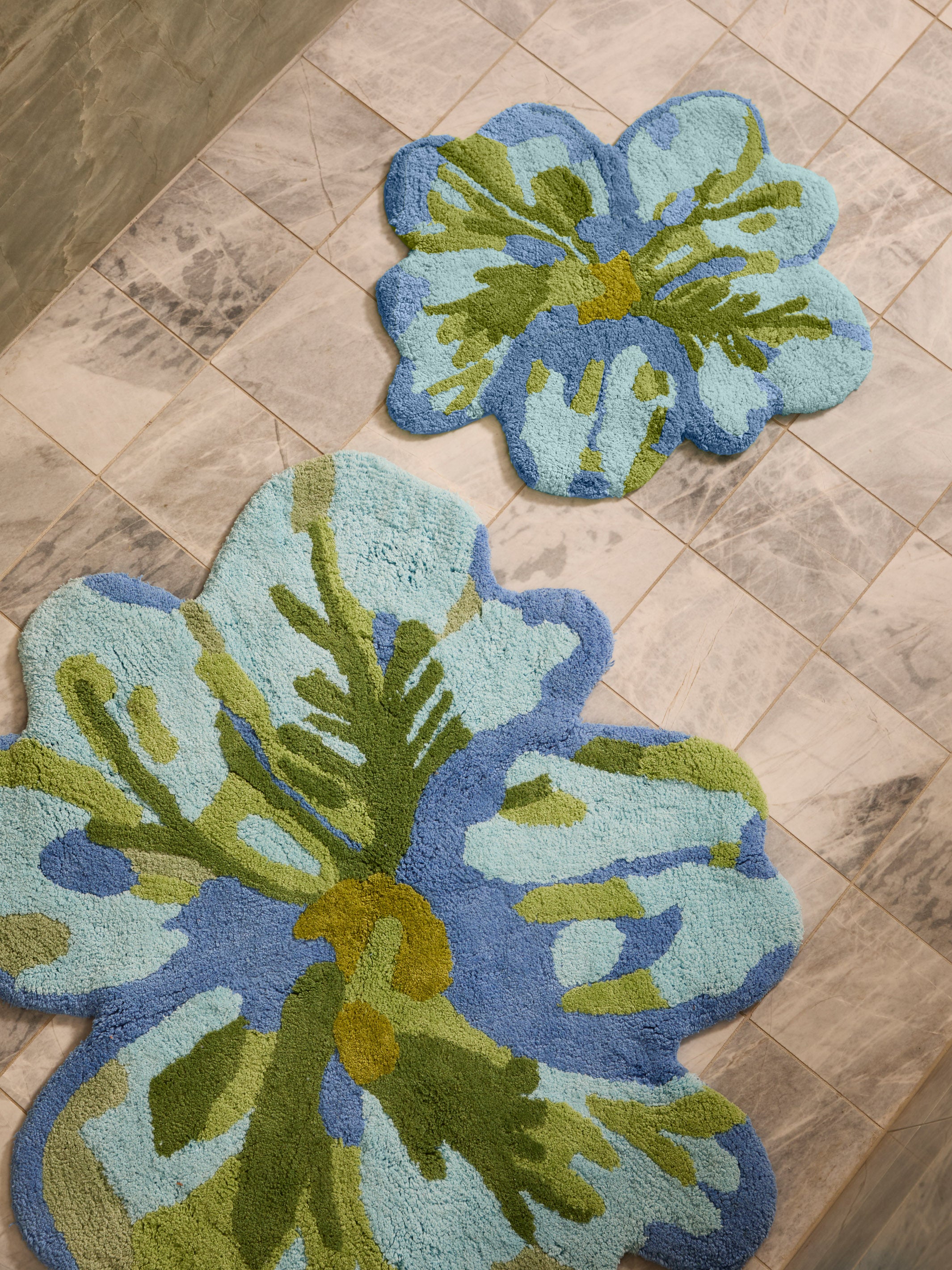 Tulip Blue Green Bath Mat