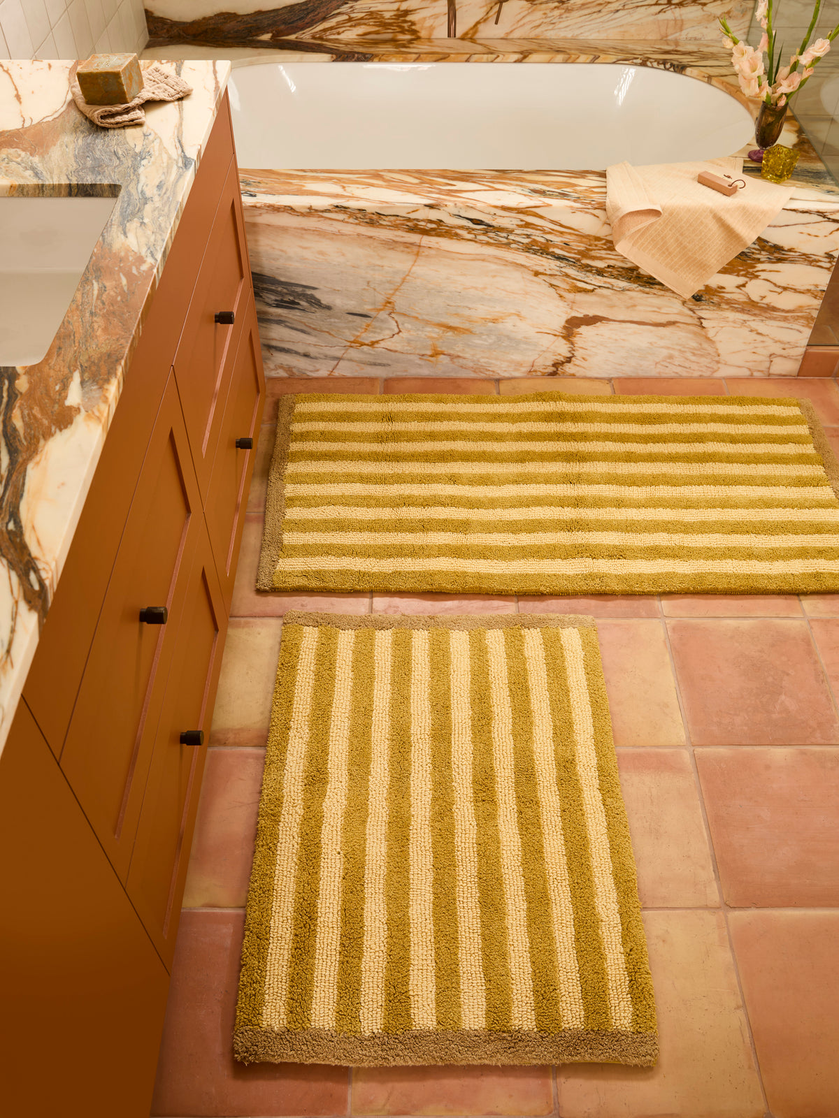 Stripe Mustard Bath Mat