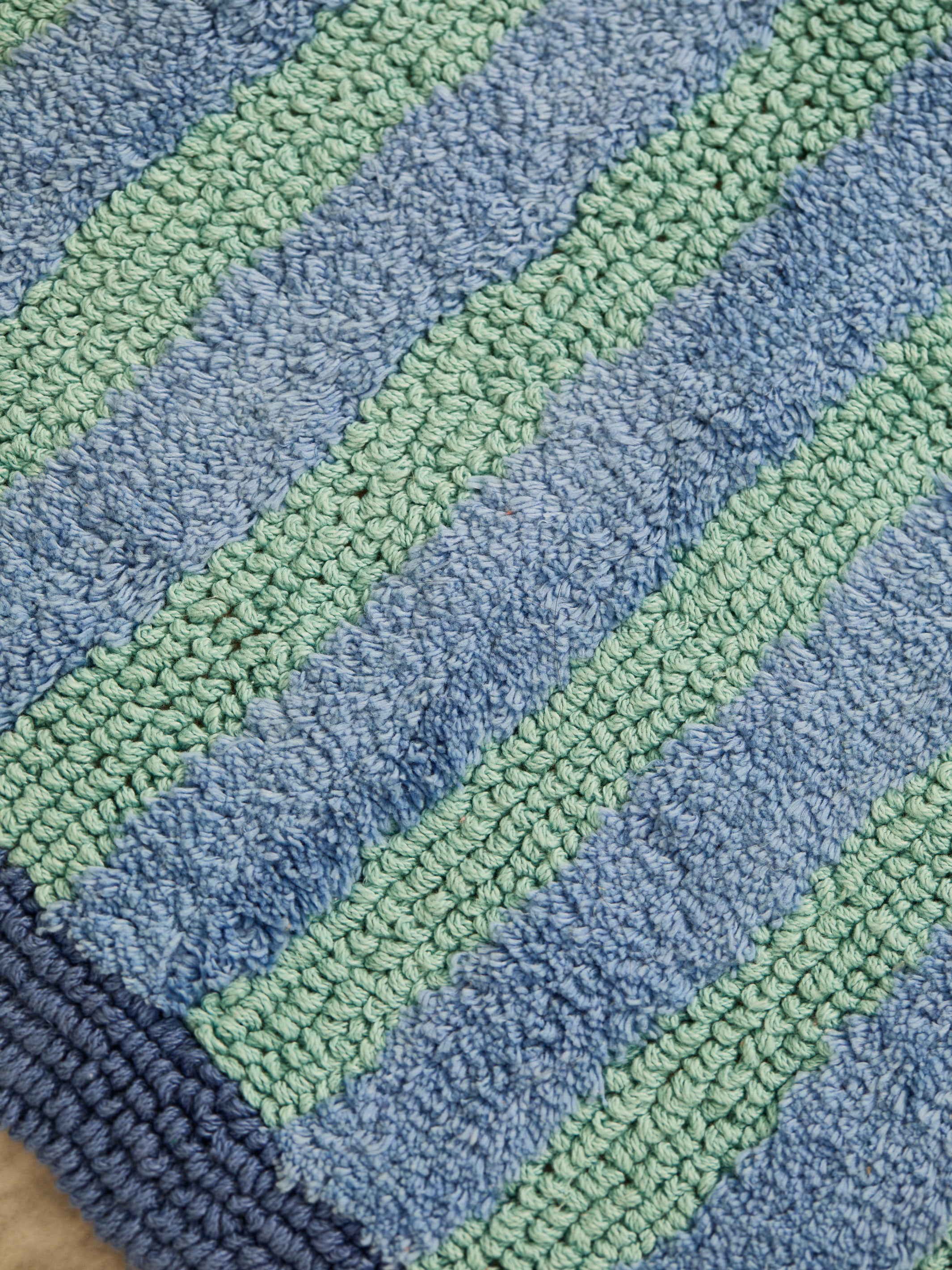 Stripe Blue Long Bath Mat - Almost Perfect