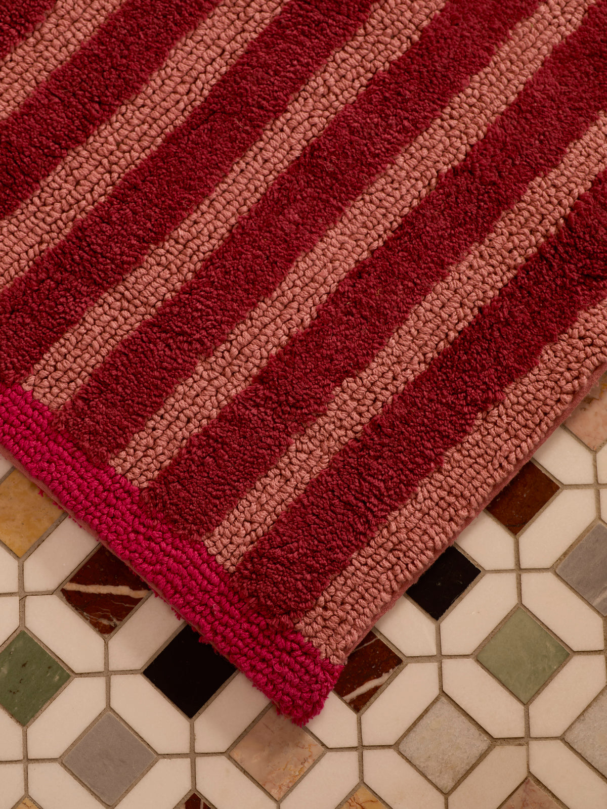 Stripe Burgundy Bath Mat