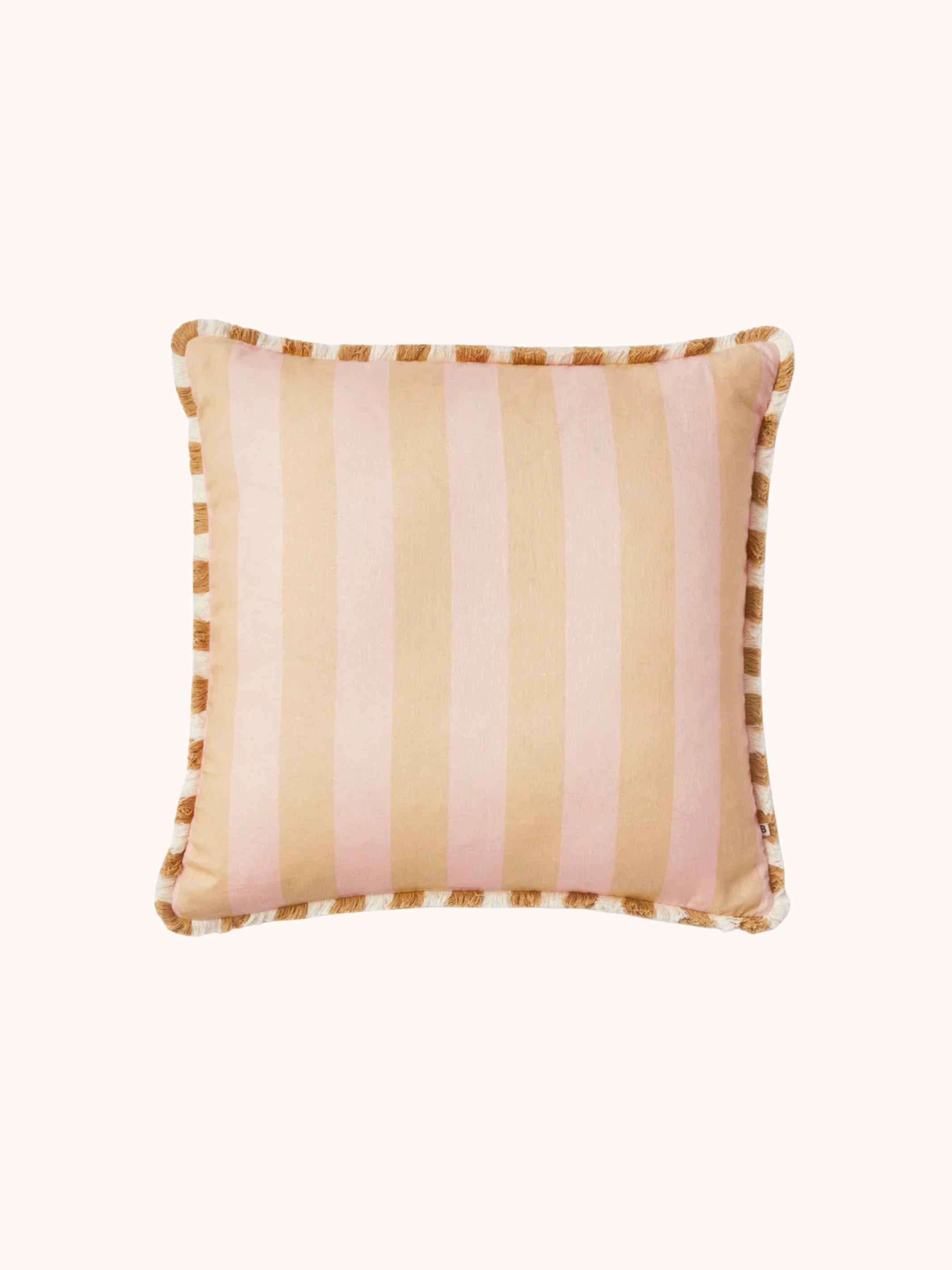 Bold Stripe Buff Linen Cushion - Almost Perfect