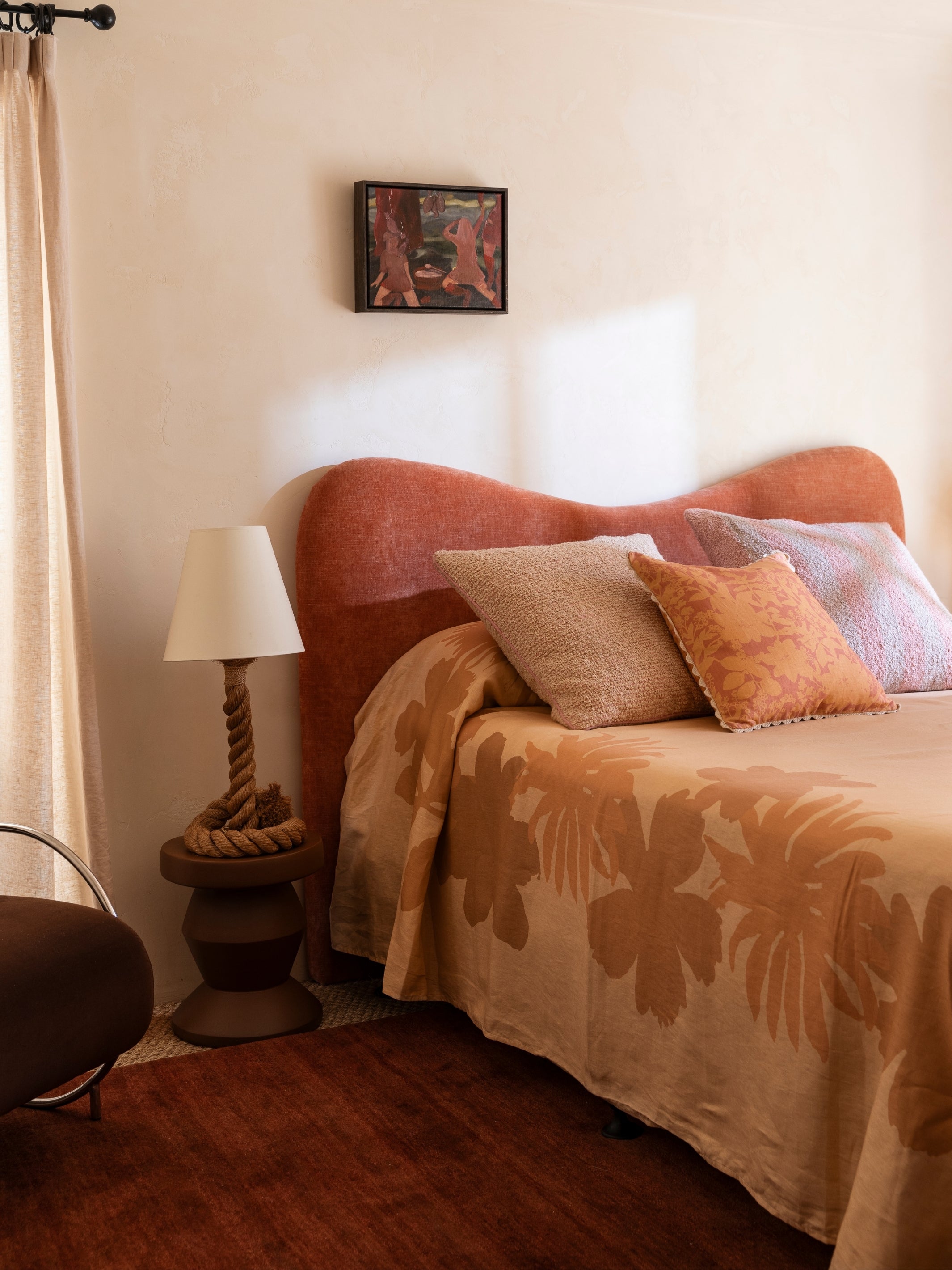 Herb Reverse Pink Peach Cushion - Almost Perfect