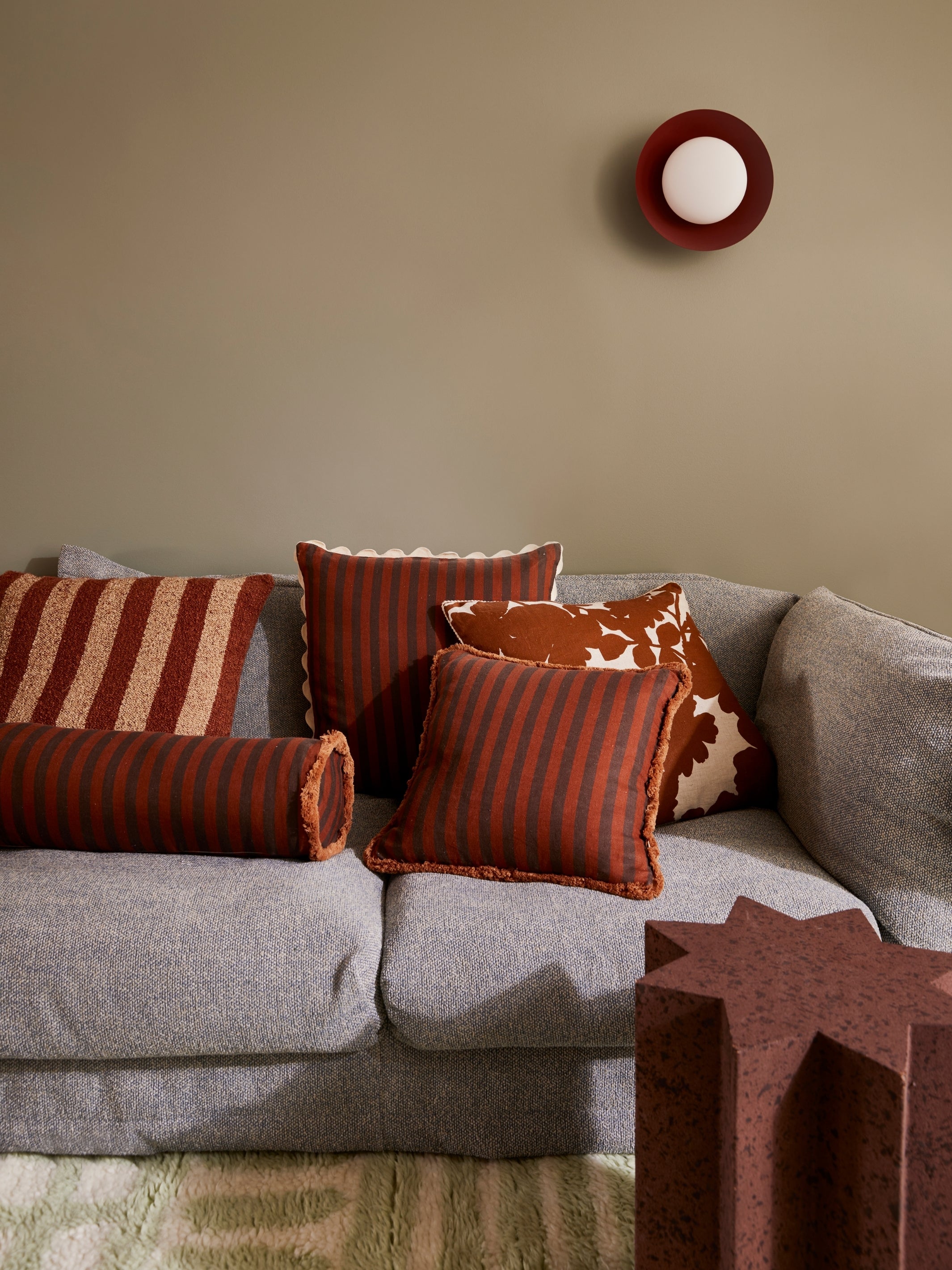 Thin Stripe Chocolate Bolster - Almost Perfect