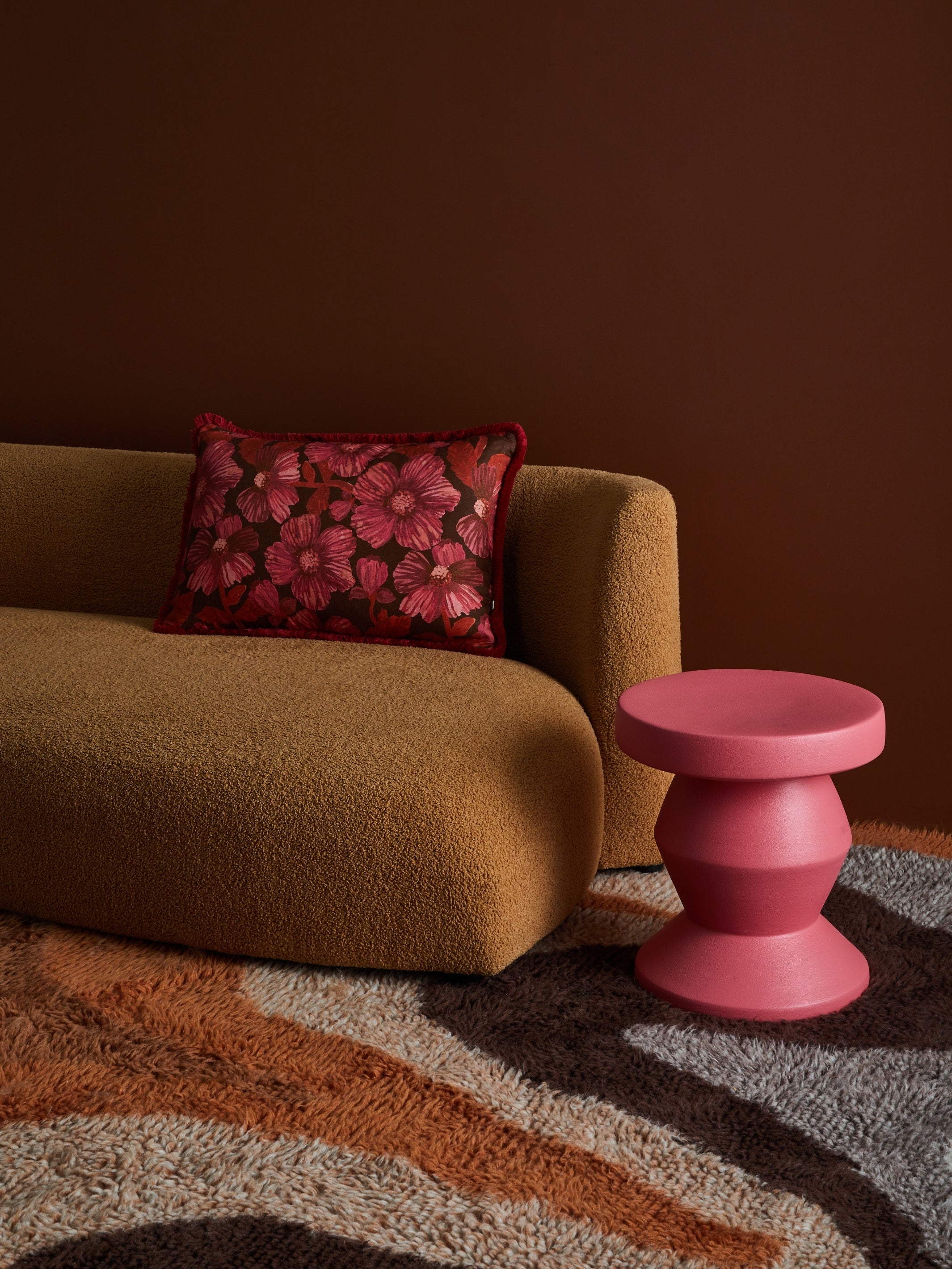 Woodland Dark Cerise Cushion - Almost Perfect