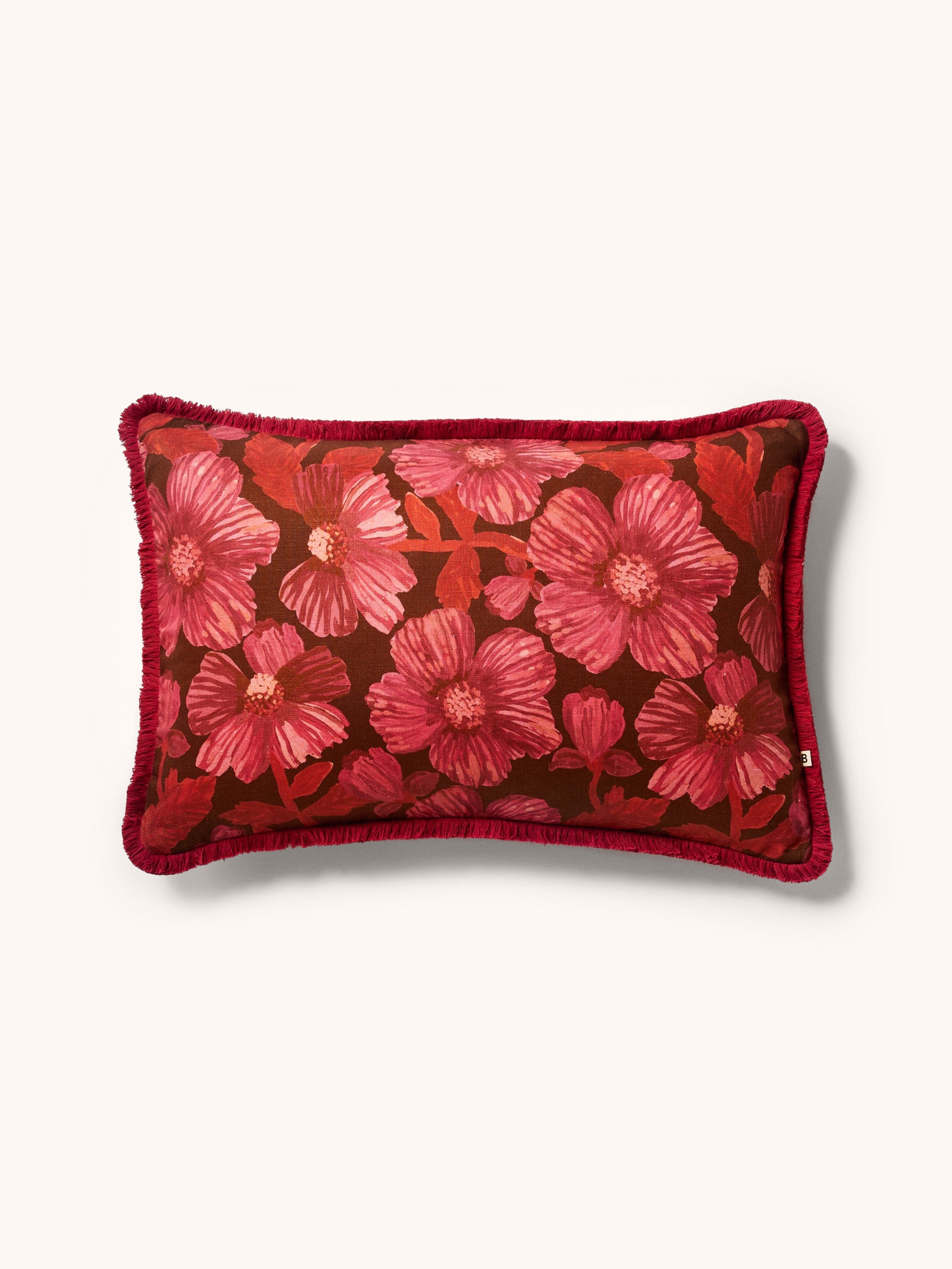 Woodland Dark Cerise Cushion - Almost Perfect