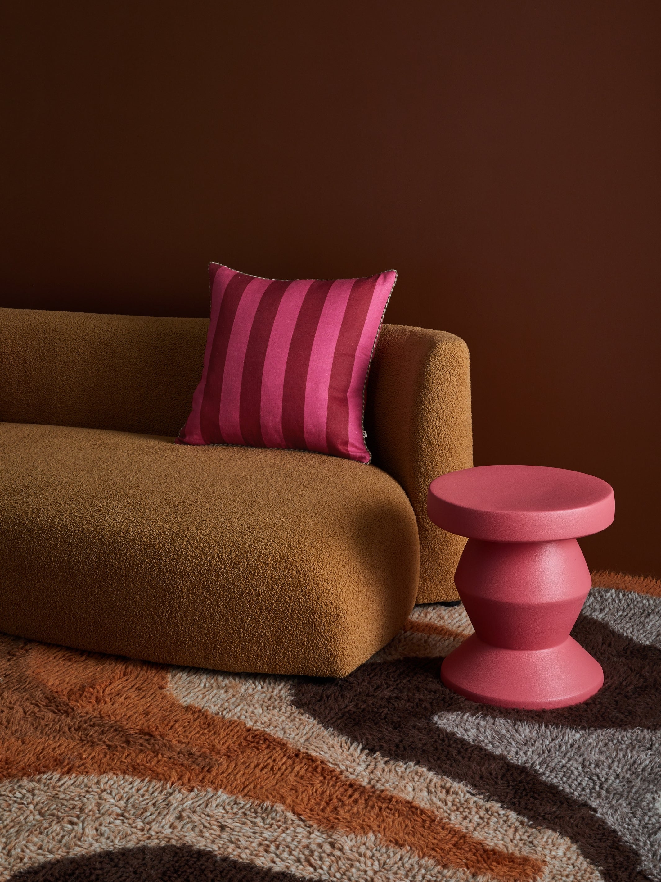 Bold Stripe Raspberry Cushion - Almost Perfect