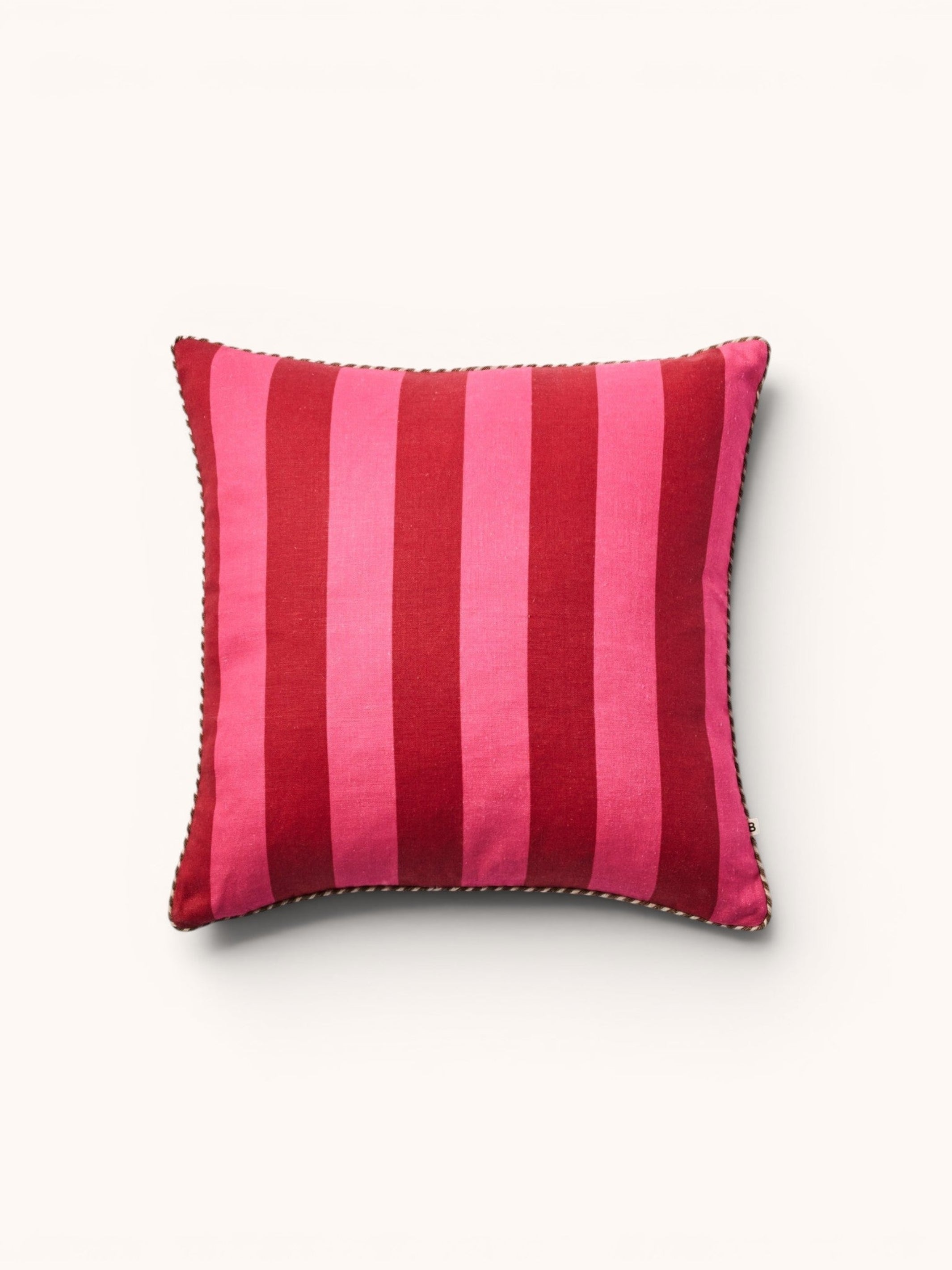 Bold Stripe Raspberry Cushion - Almost Perfect