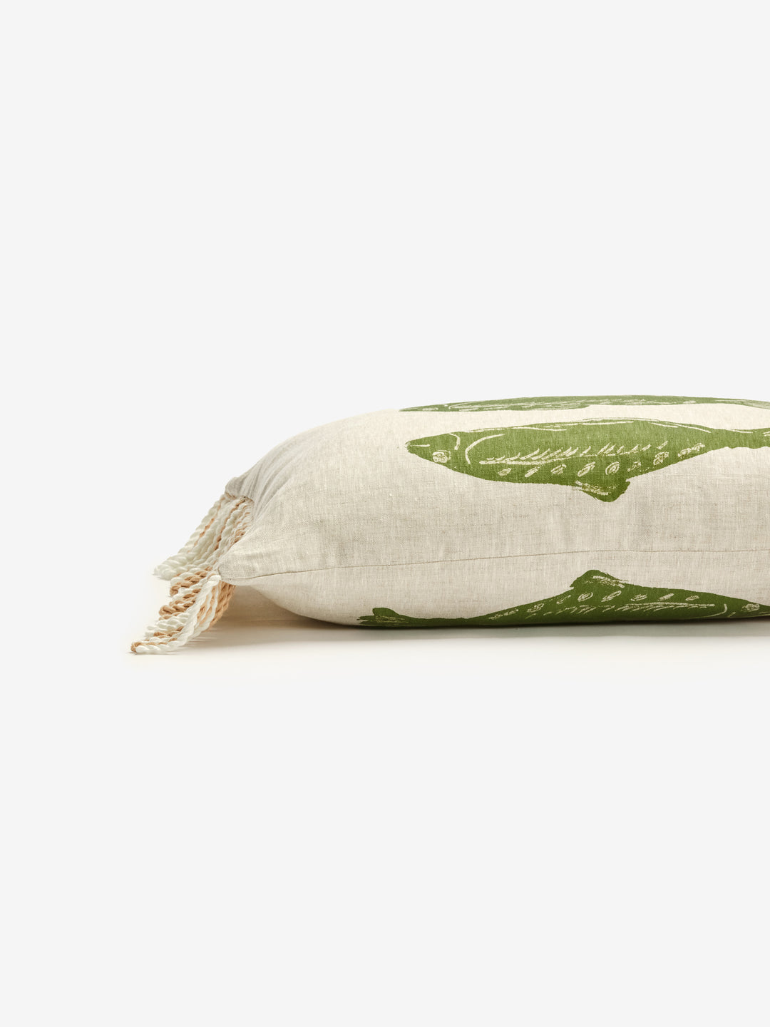 Sardines Khaki Linen Cushion