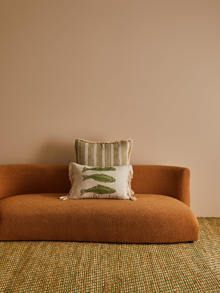 Sardines Khaki Linen Cushion