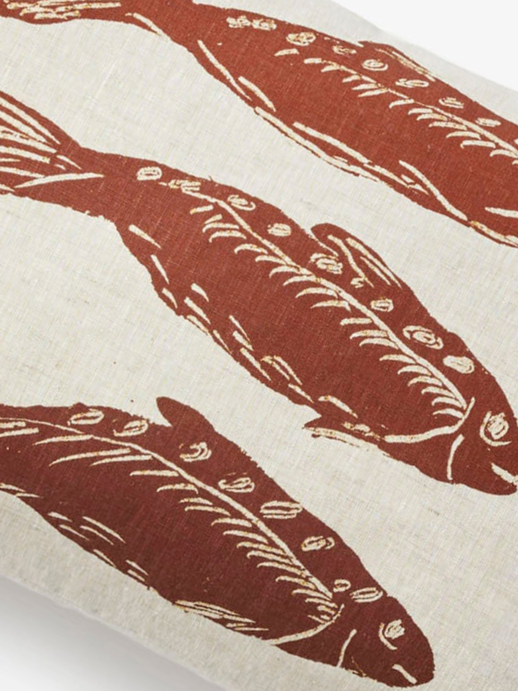Sardines Tan Linen Cushion