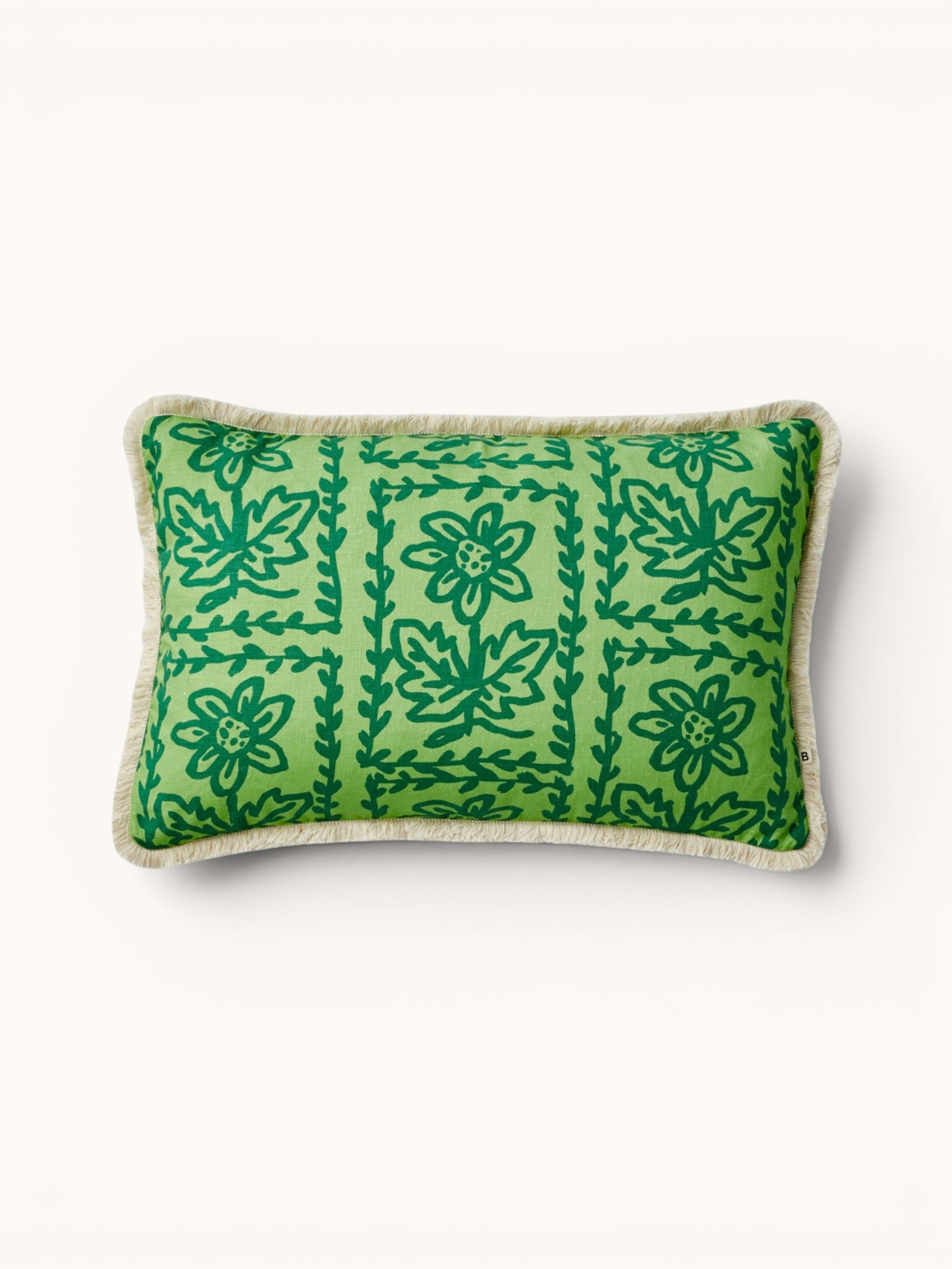 Daisy Verde Linen Cushion - Almost Perfect