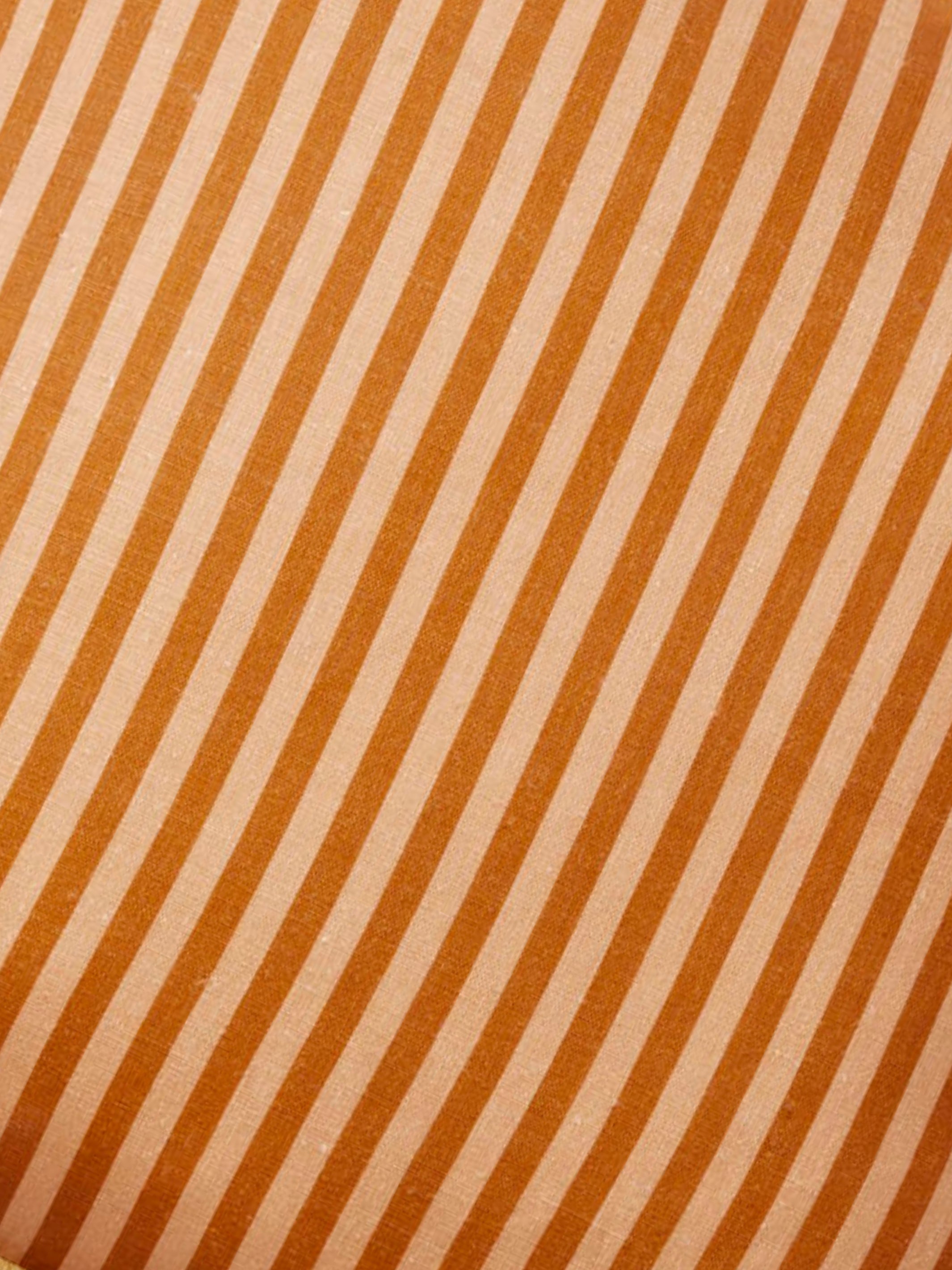 Pinstripe Nutmeg Linen Cushion