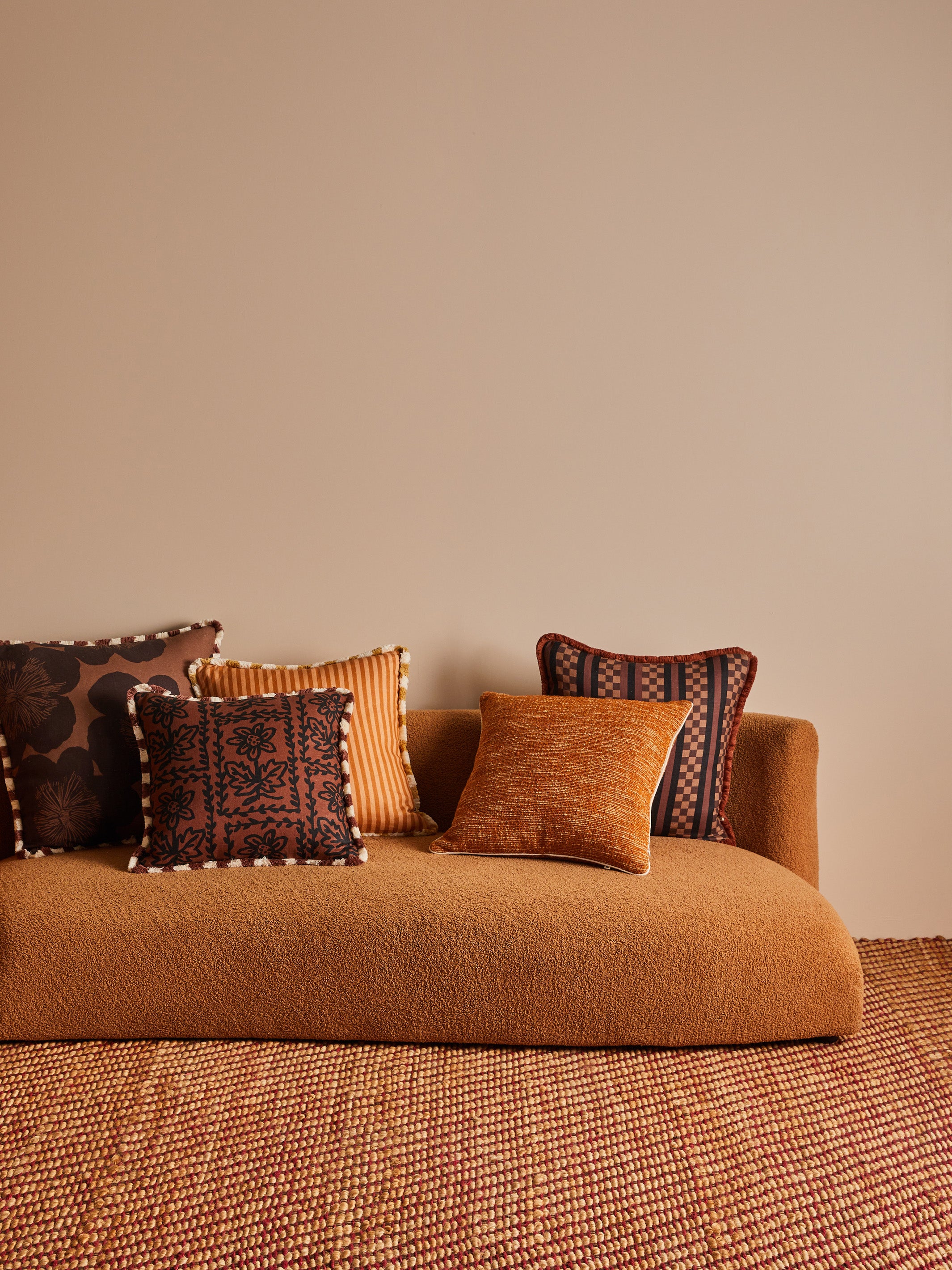 Pinstripe Nutmeg Linen Cushion