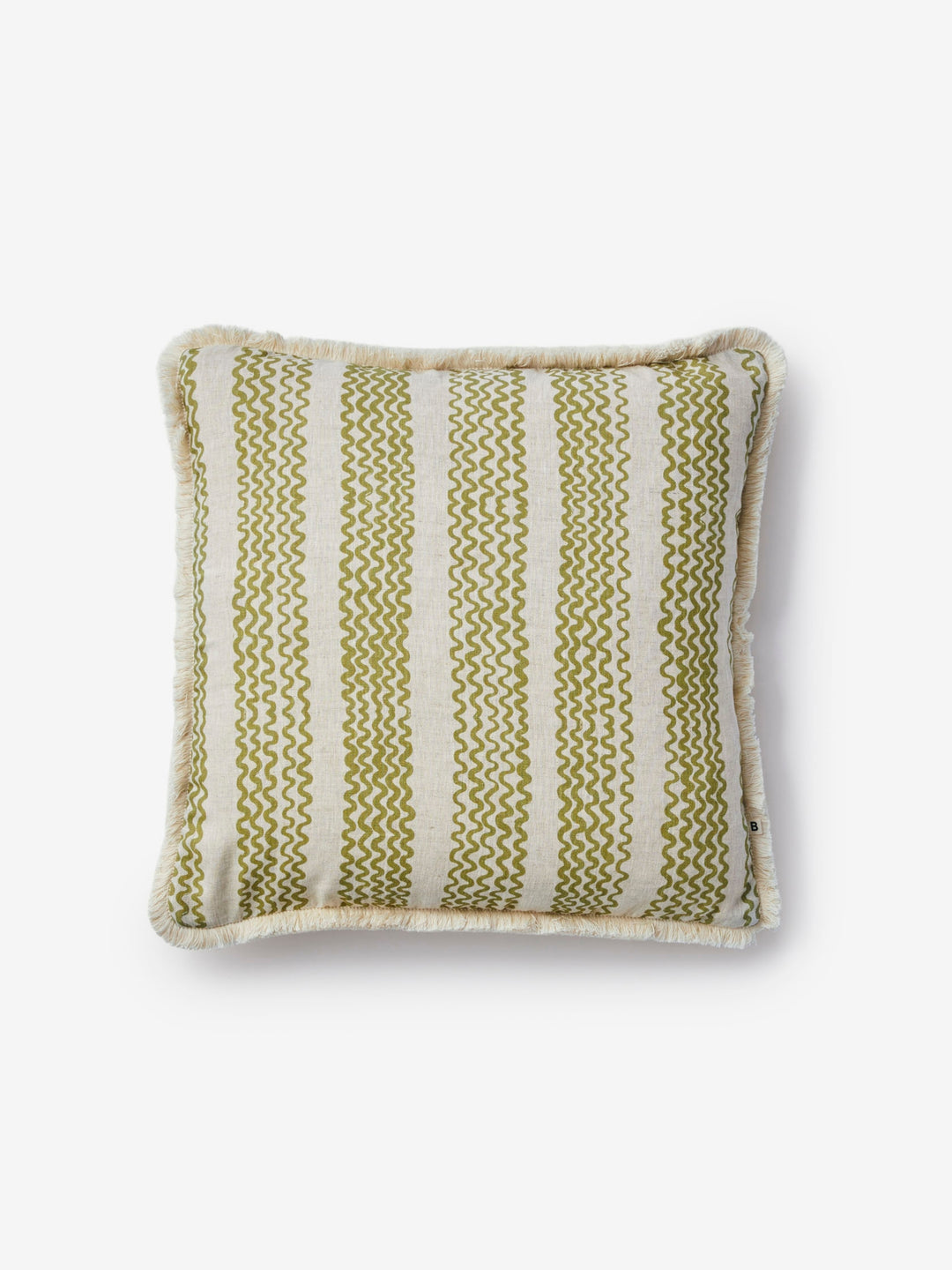 Mini Wave Olive Linen Cushion