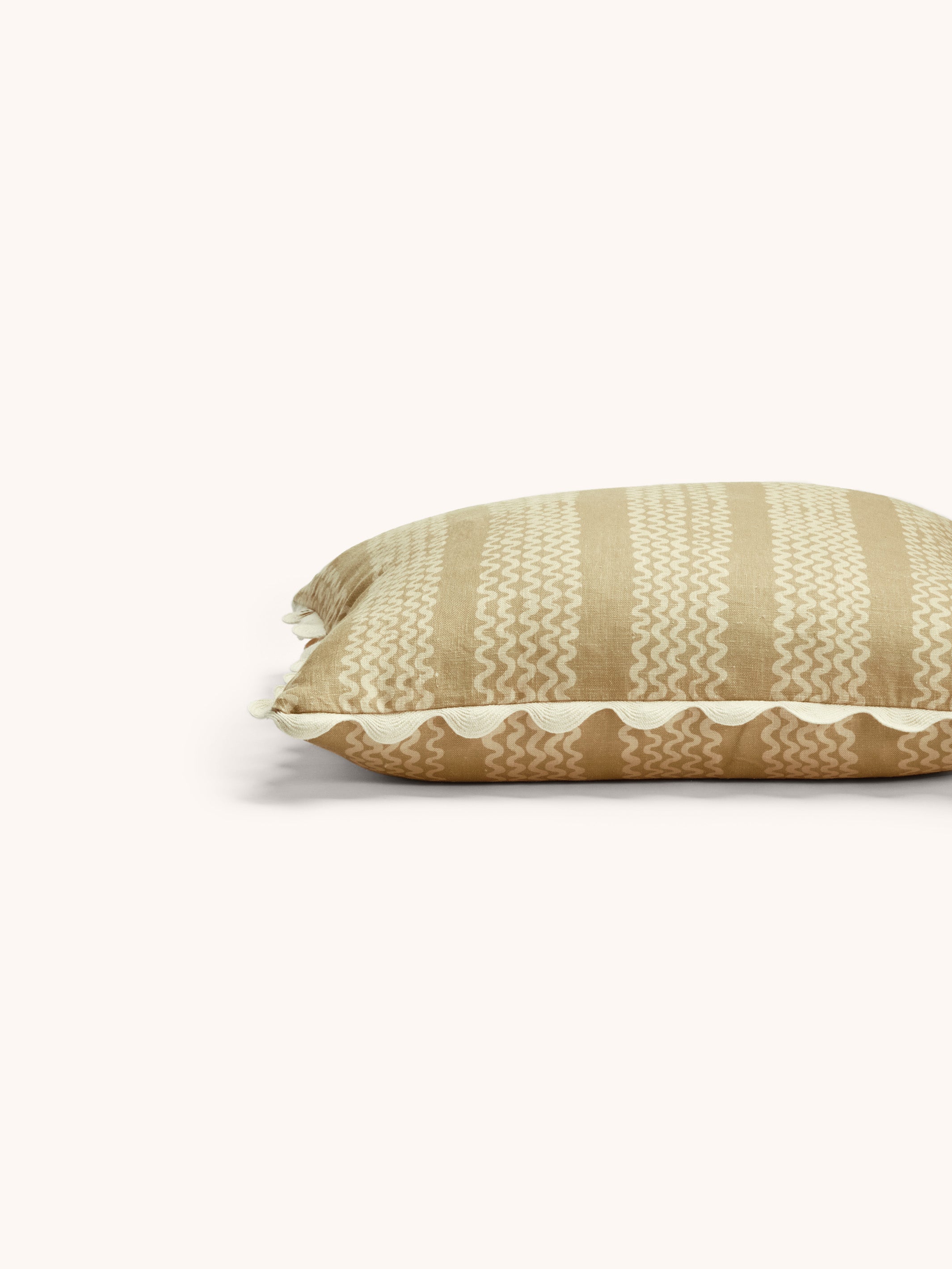 Mini Wave Wheat Linen Cushion - Almost Perfect