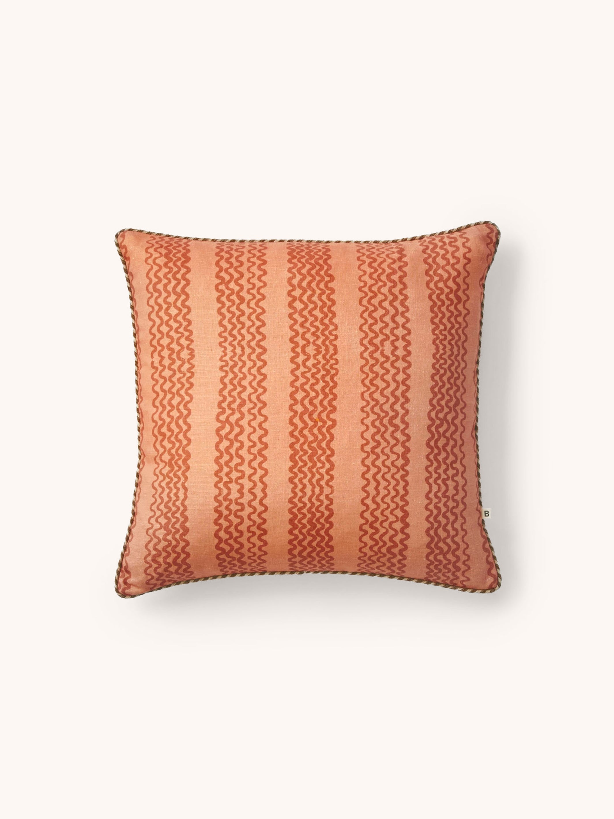 Mini Wave Terracotta Linen Cushion