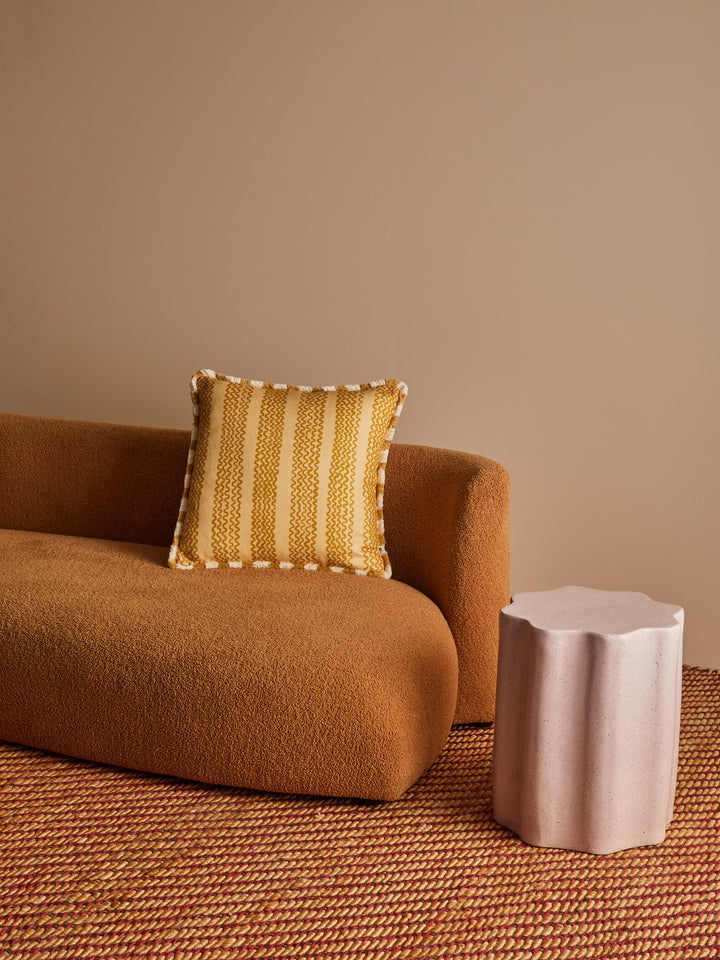 Mini Wave Caramel Linen Cushion