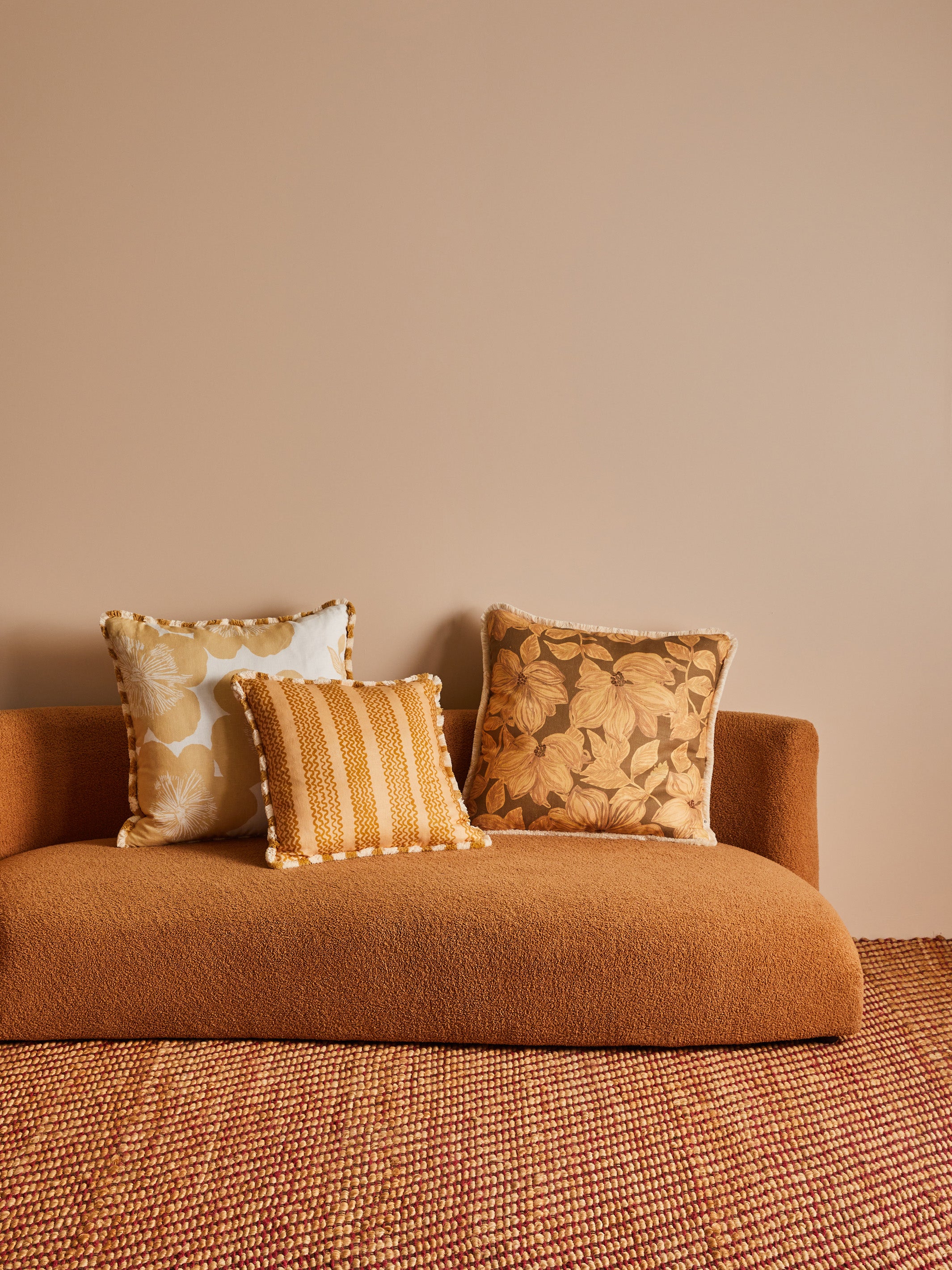 Mini Wave Caramel Linen Cushion - Almost Perfect