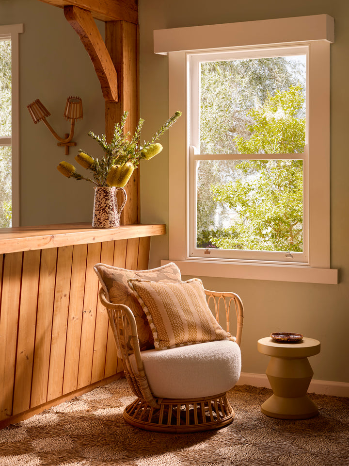 Mini Wave Caramel Linen Cushion