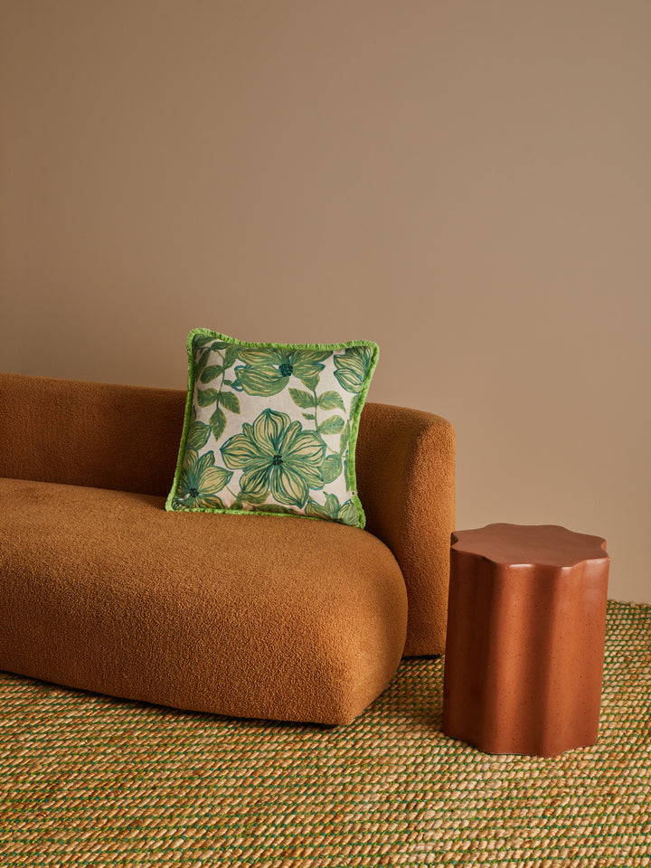 Azalea Sage Linen Cushion