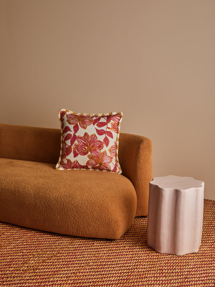 Azalea Pink Linen Cushion
