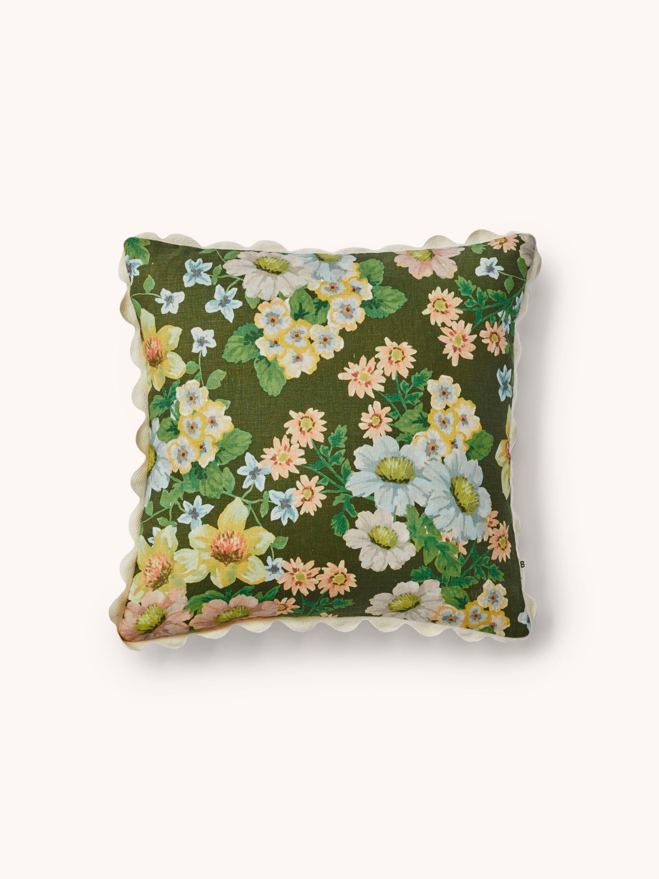 Buttercup Olive Linen Cushion