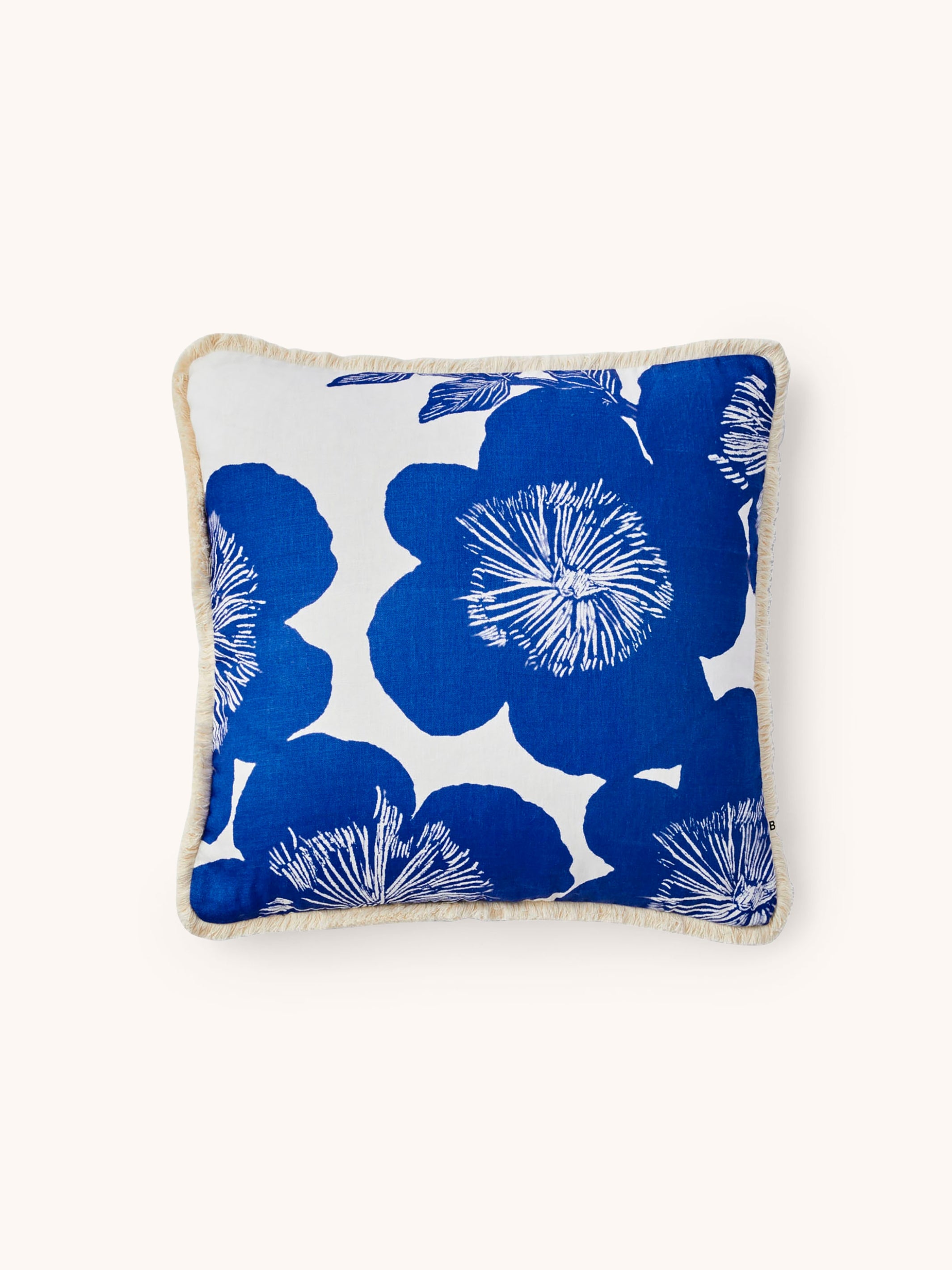 Jardin Blue Linen Cushion