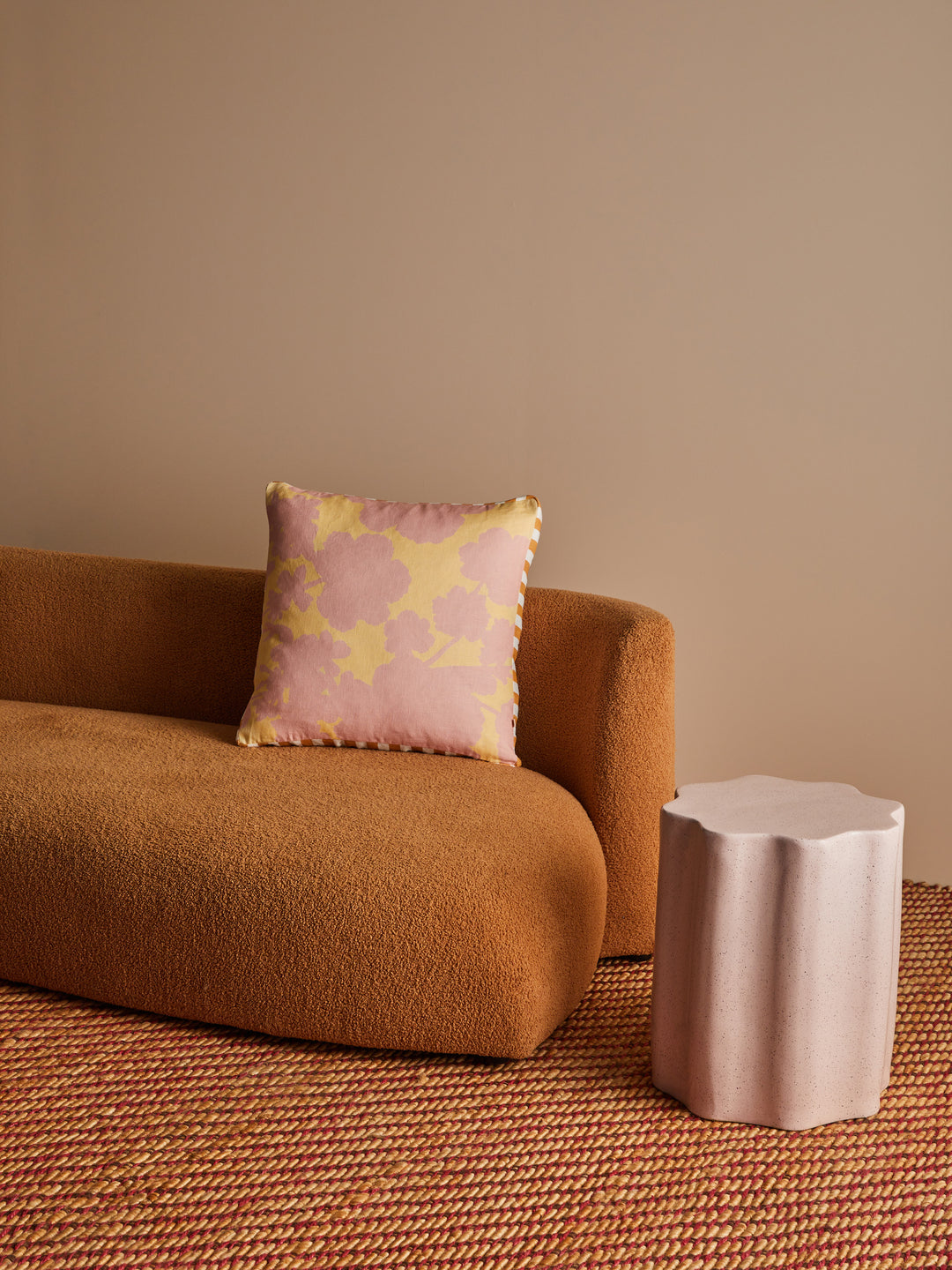 Geranium Butter Linen Cushion