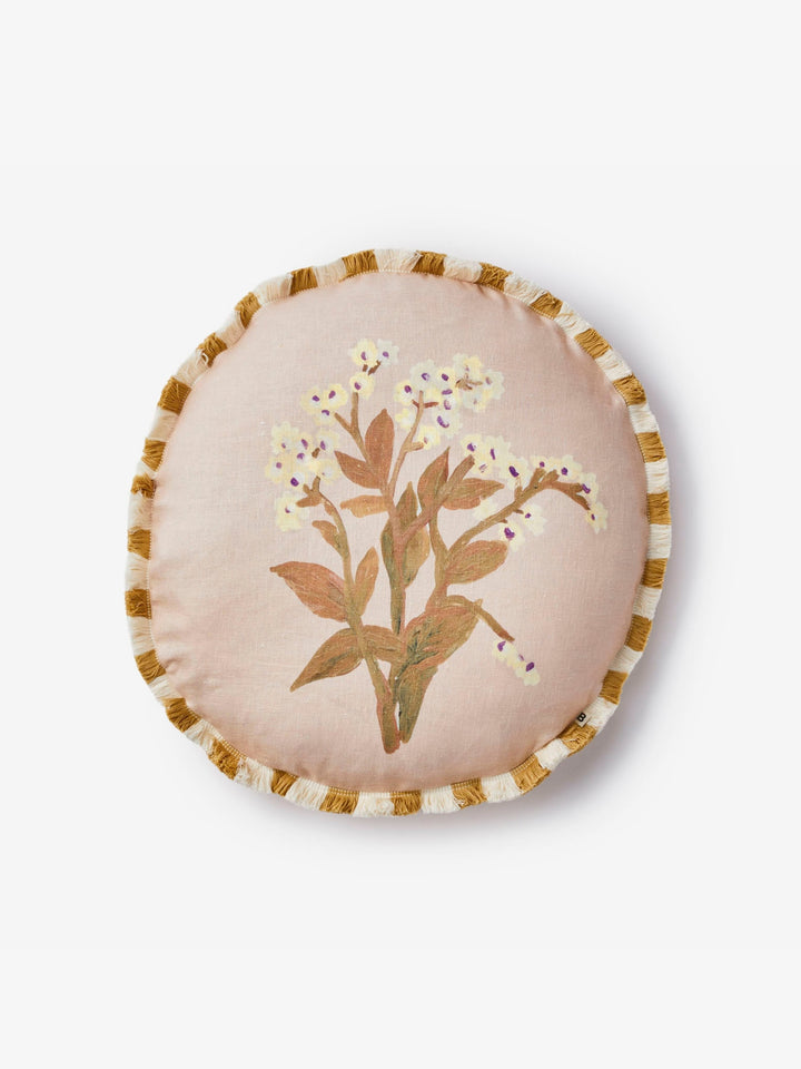 Forget Me Not Caramel Linen Cushion