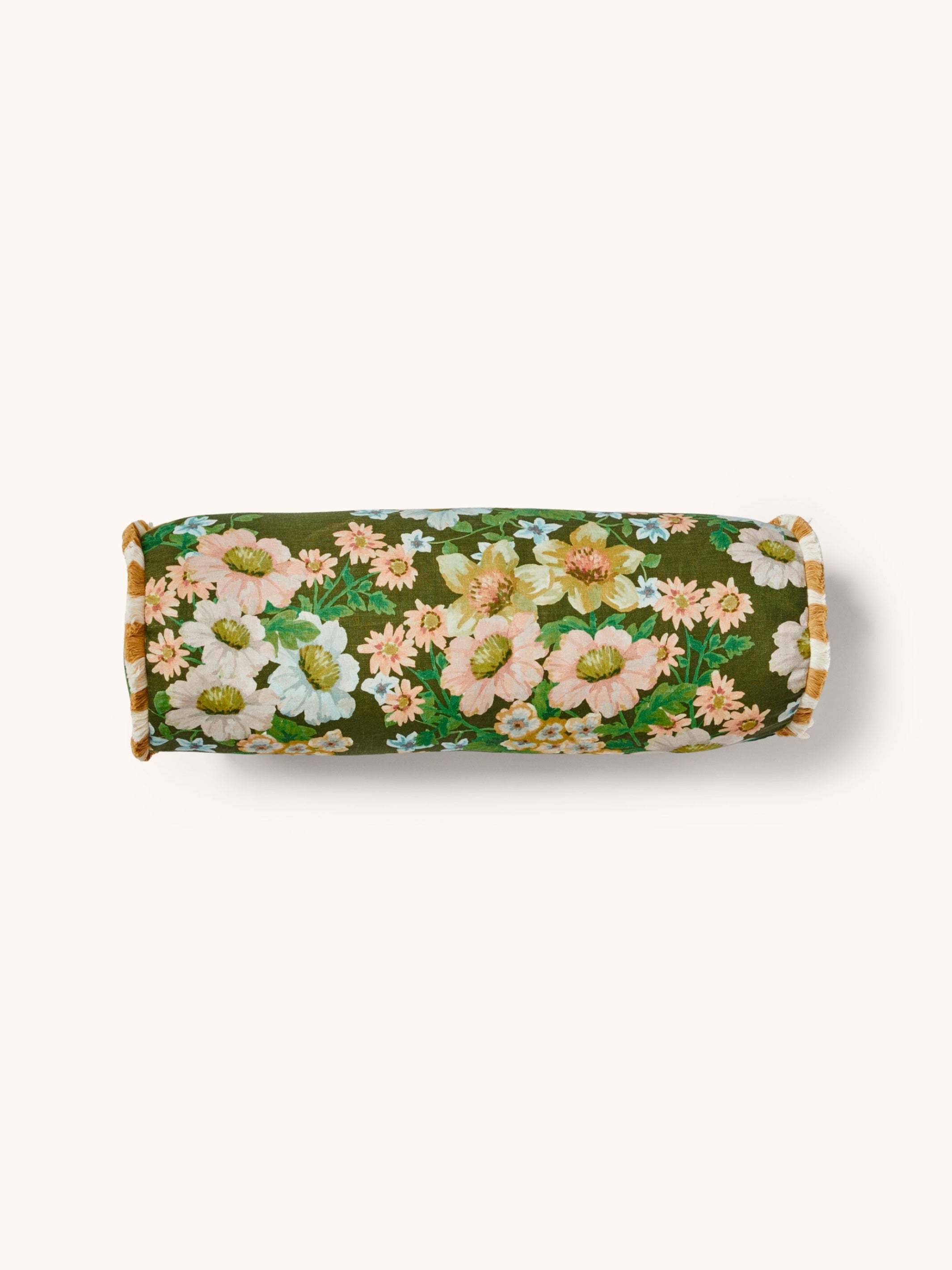 Buttercup Olive Linen Bolster