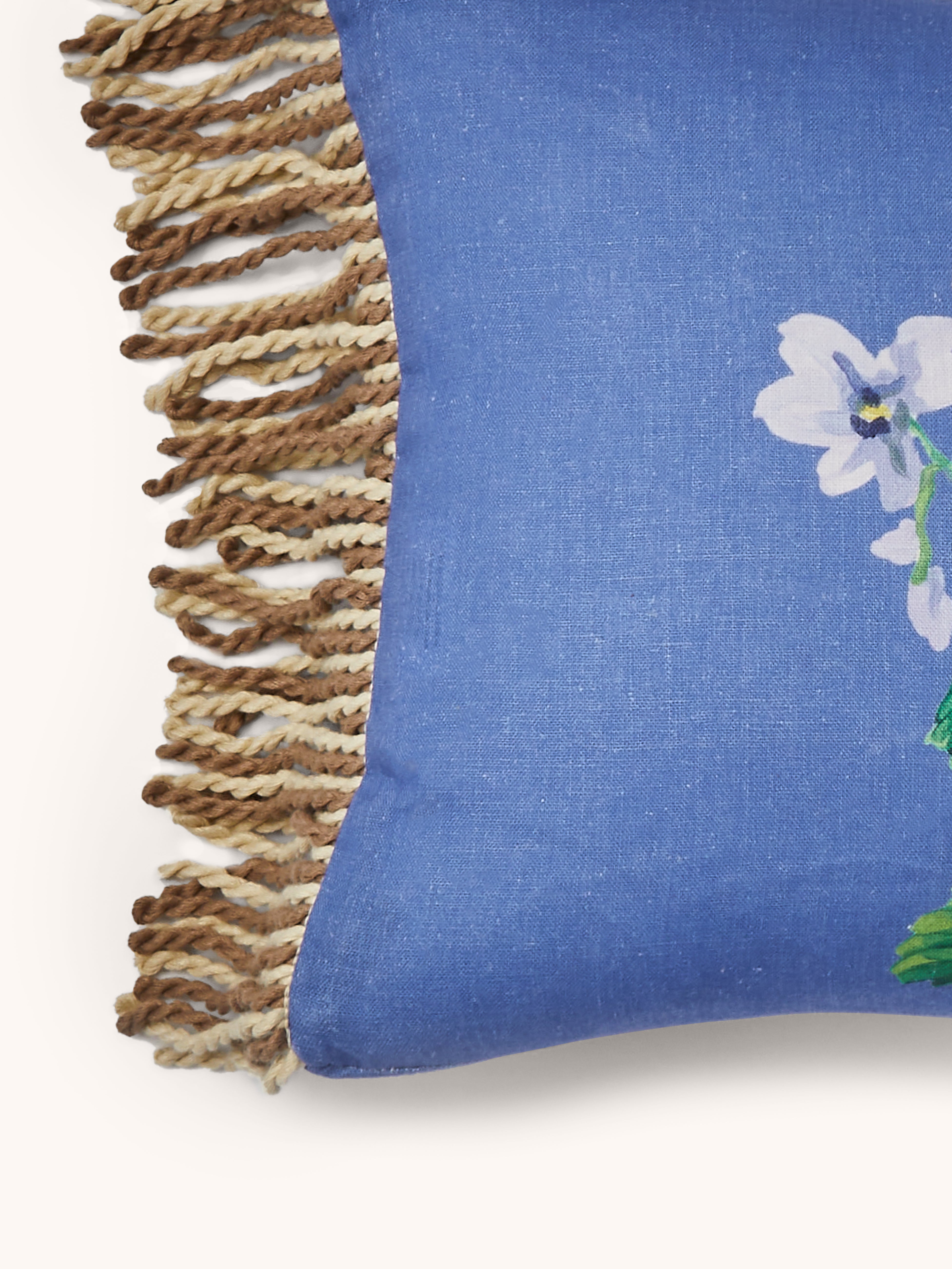 Cottage Garden Blue Linen Cushion