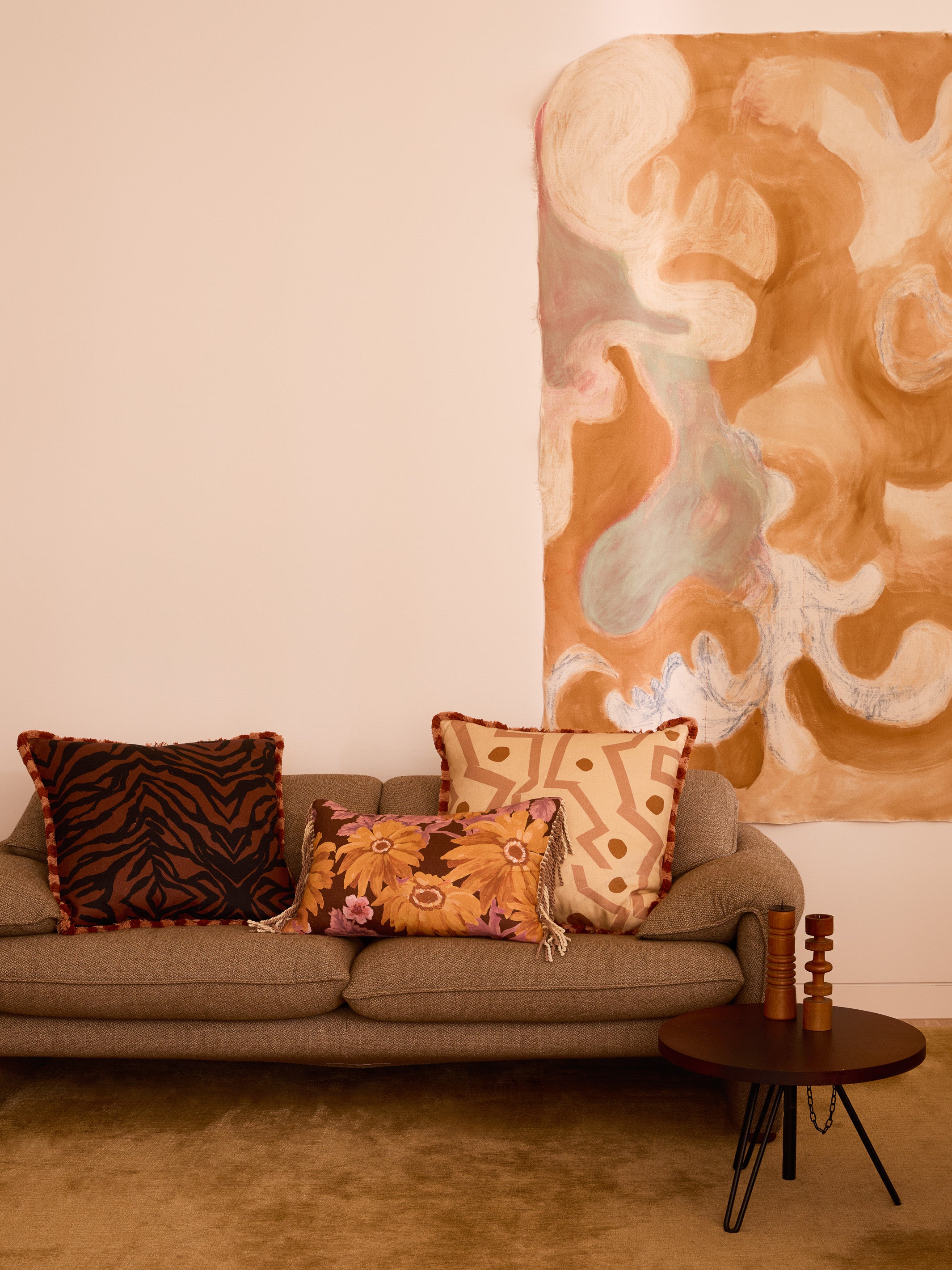 Marigold Amber Linen Cushion