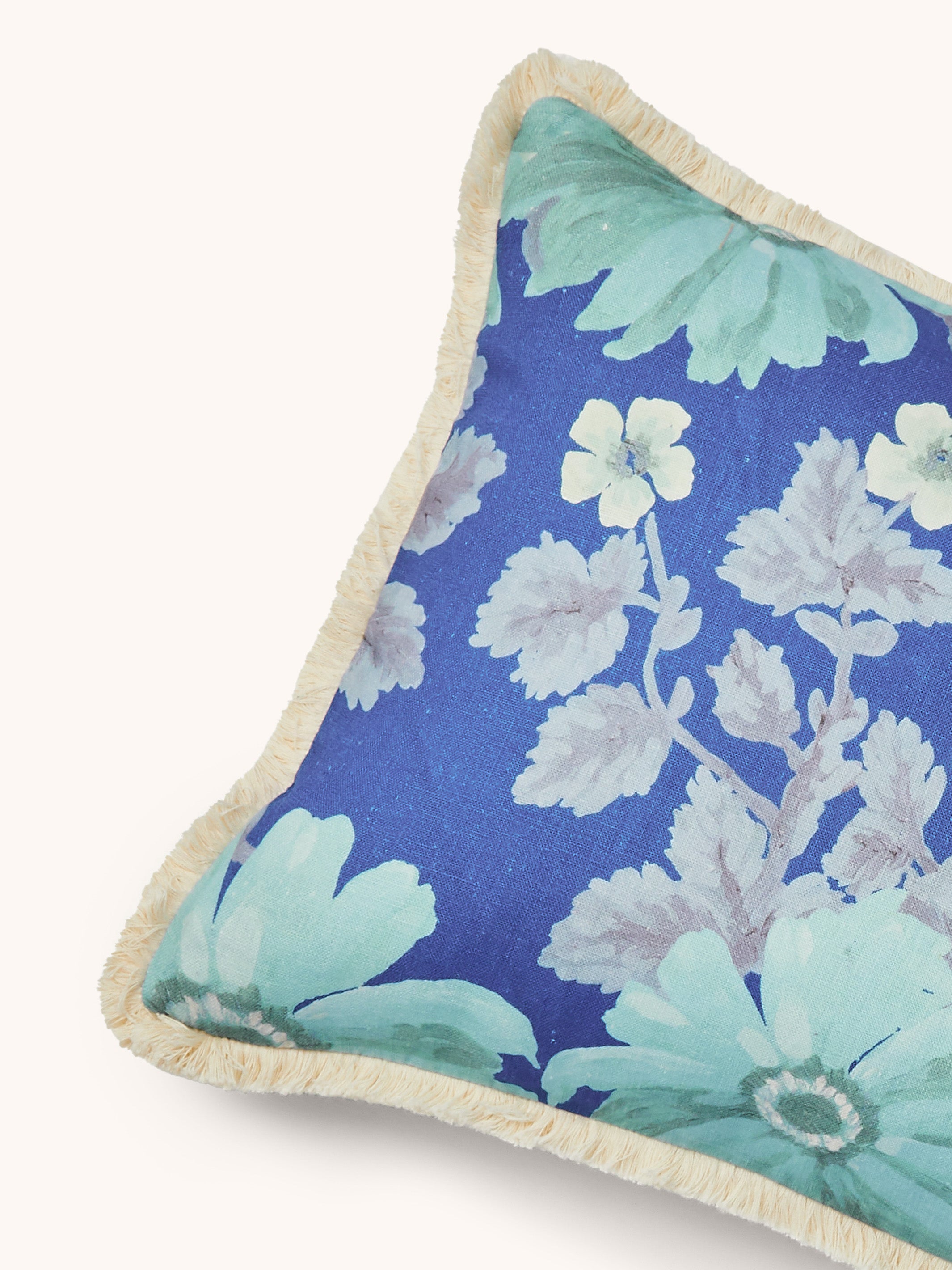 Marigold Blue Linen Cushion