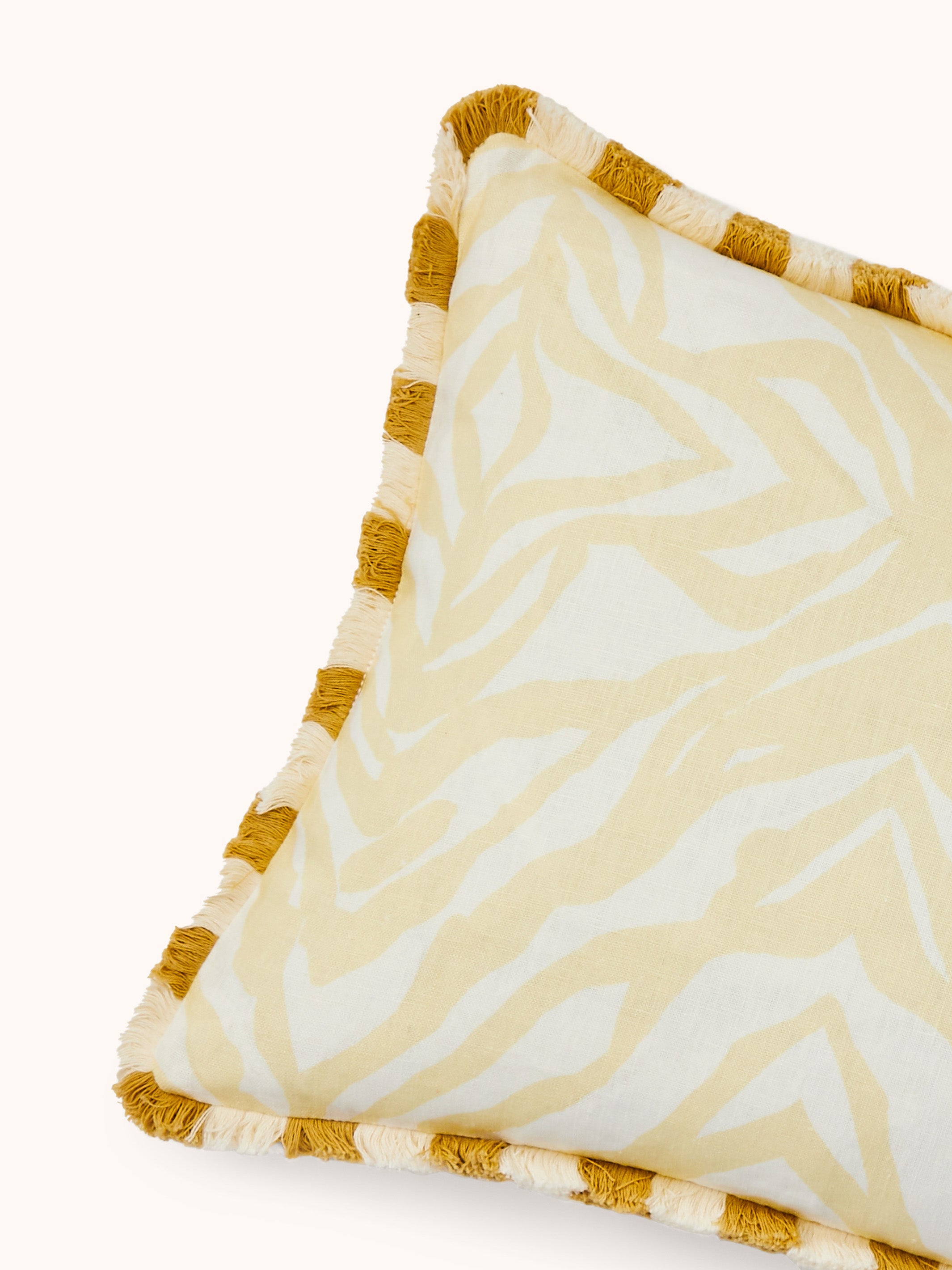 Zebra Vanilla Linen Cushion