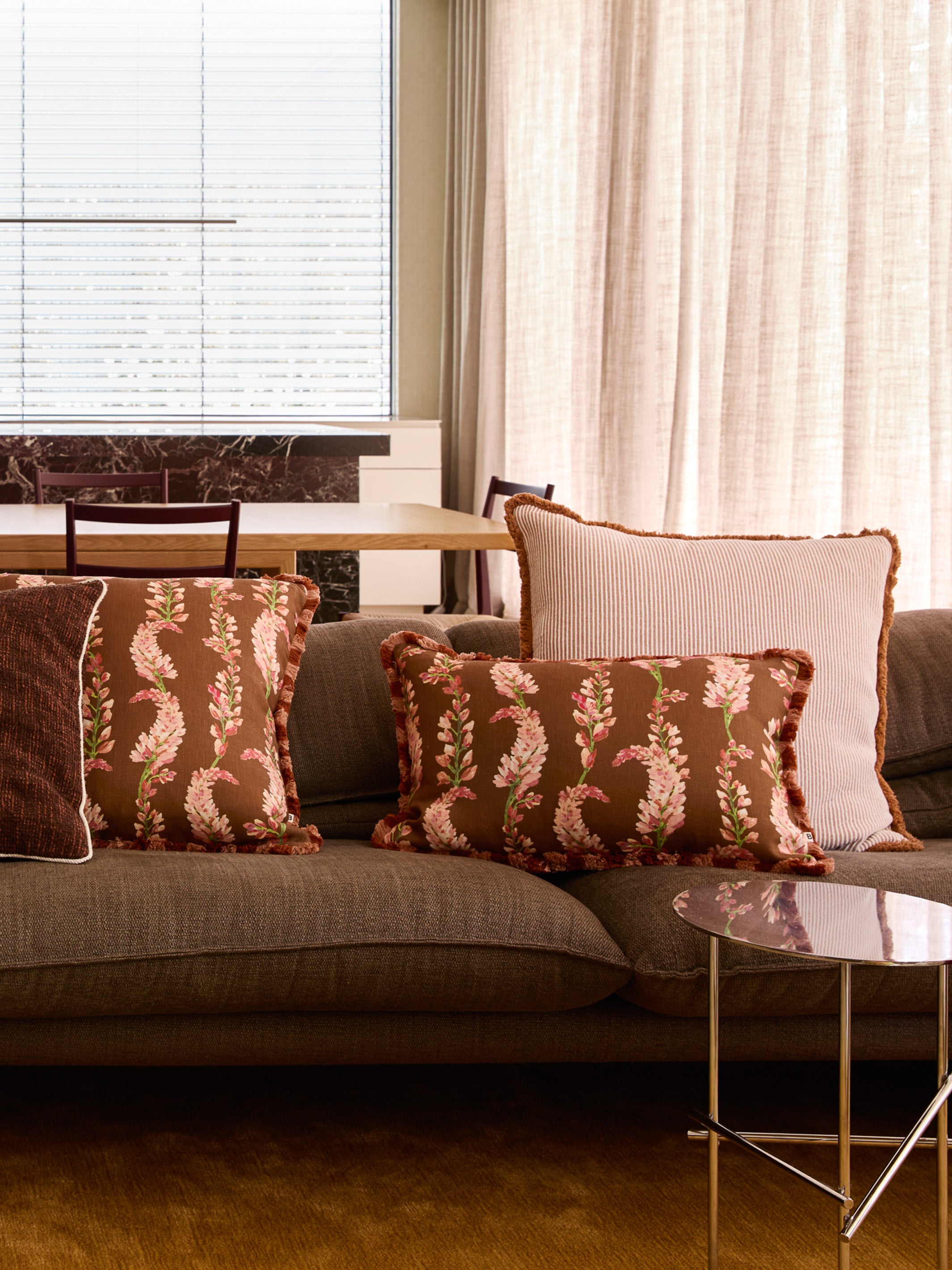 Penny Brown Linen Cushion