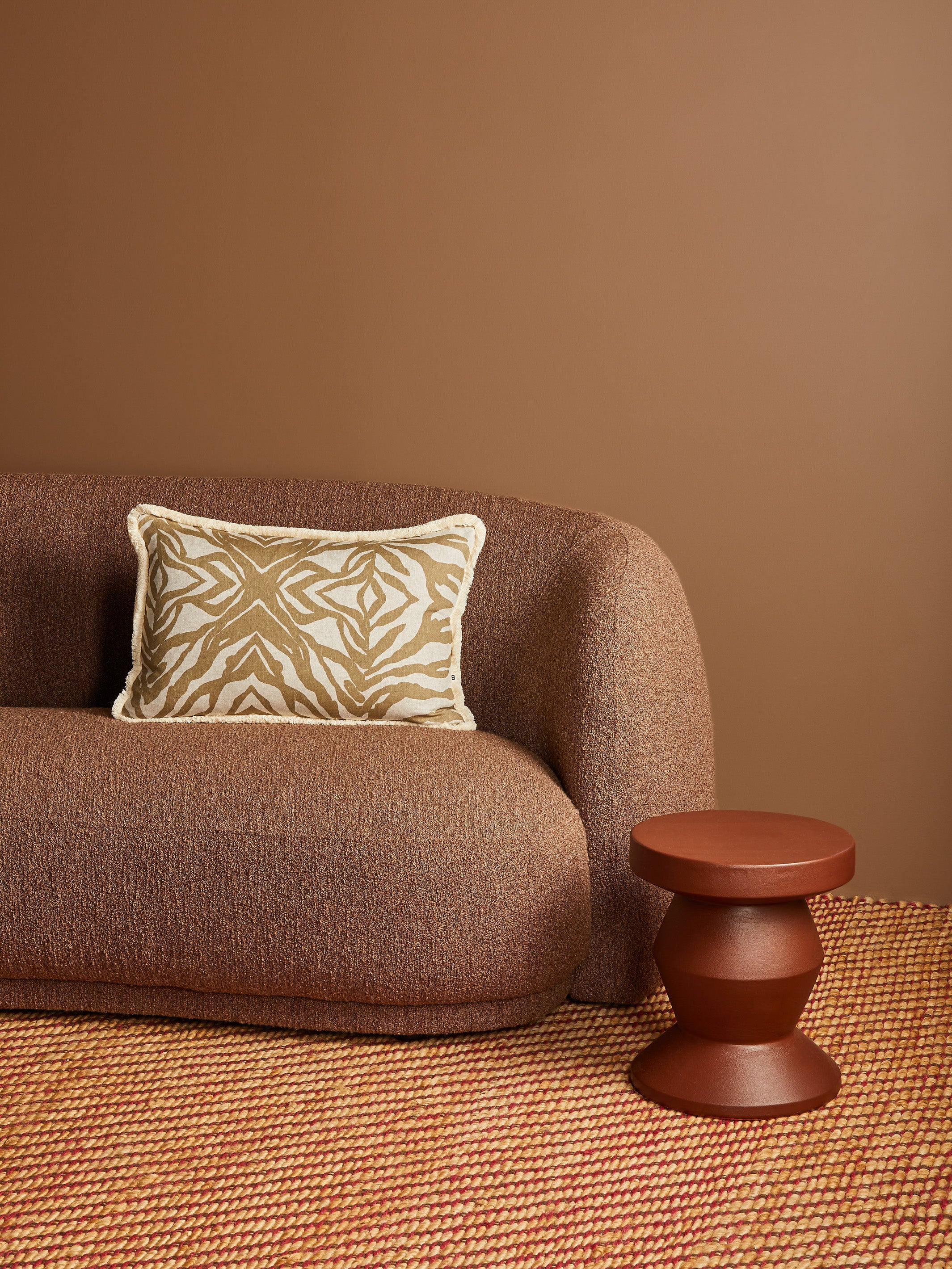 Zebra Olive Linen Cushion