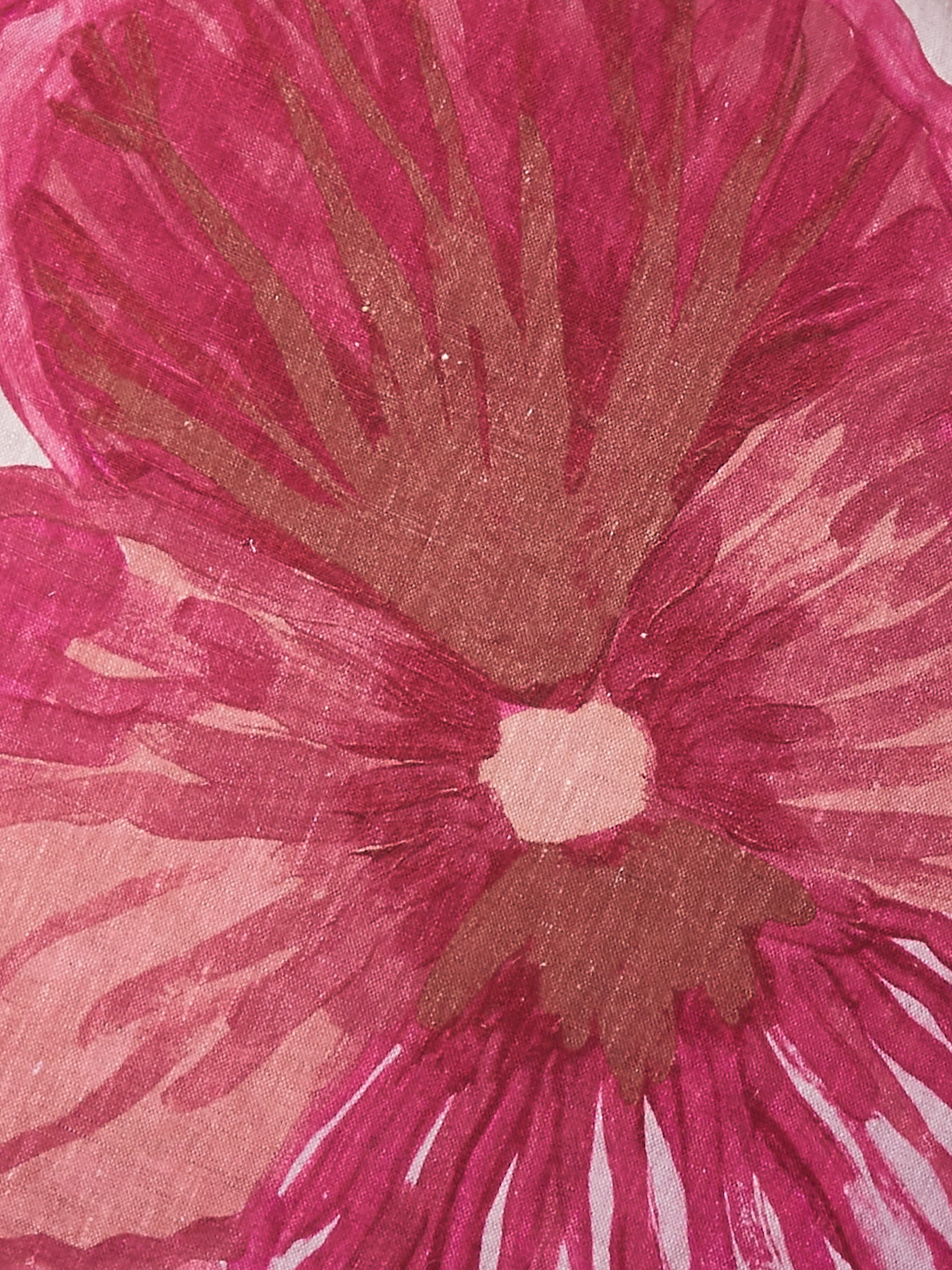 Wild Pansy Pink Linen Cushion - Almost Perfect