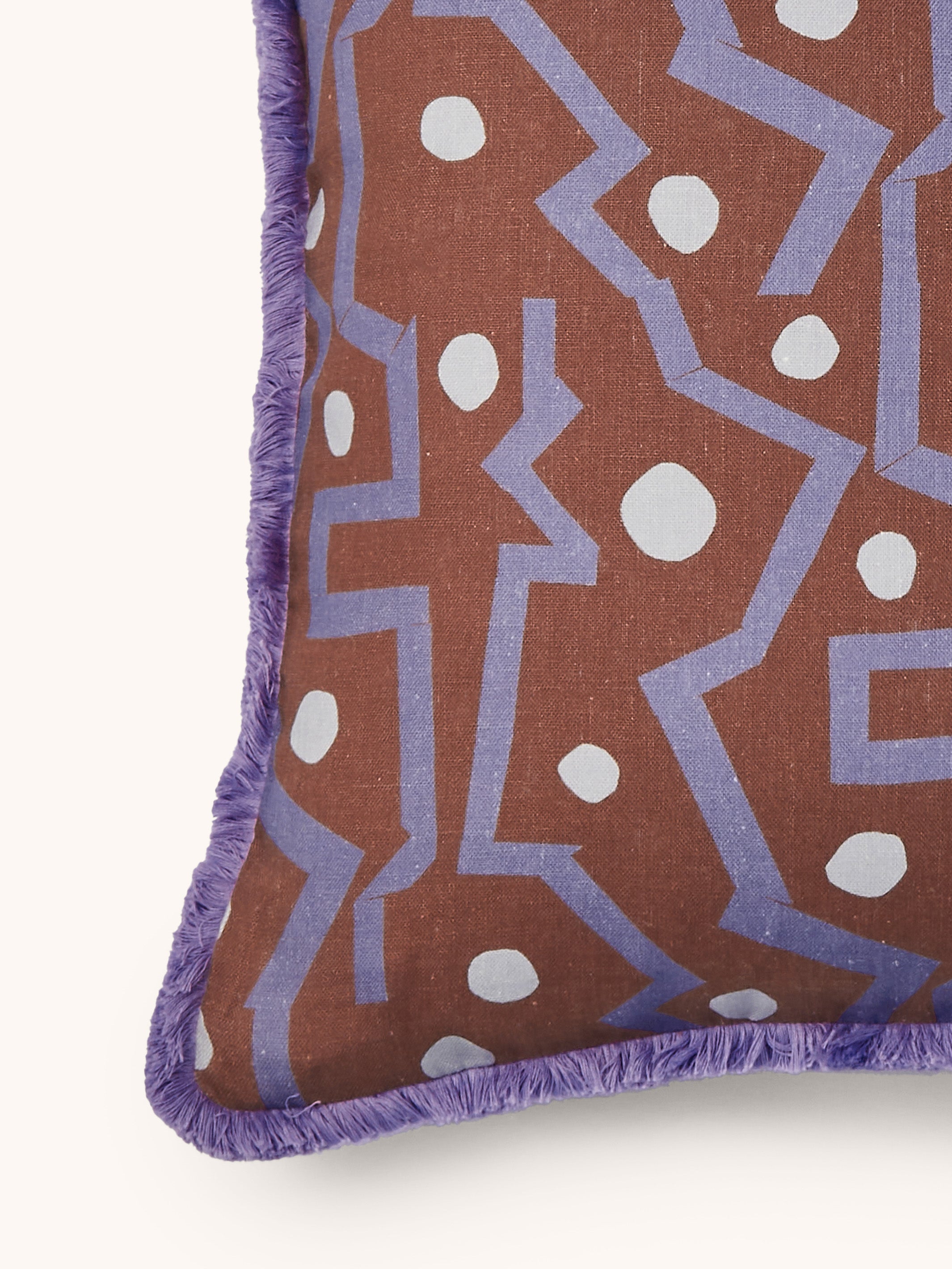 Memphis Burgundy Linen Cushion - Almost Perfect