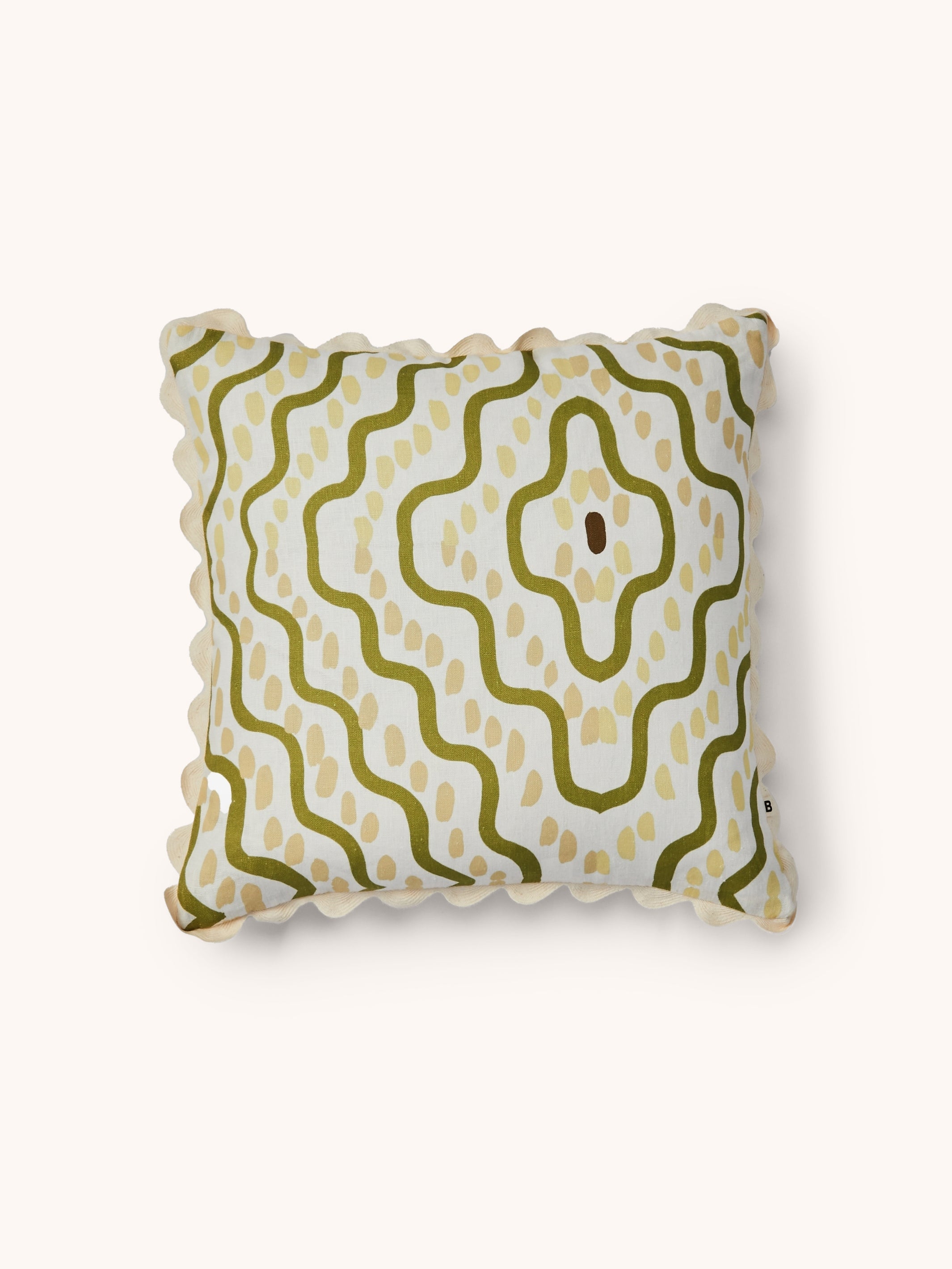 Rushes Olive Linen Cushion