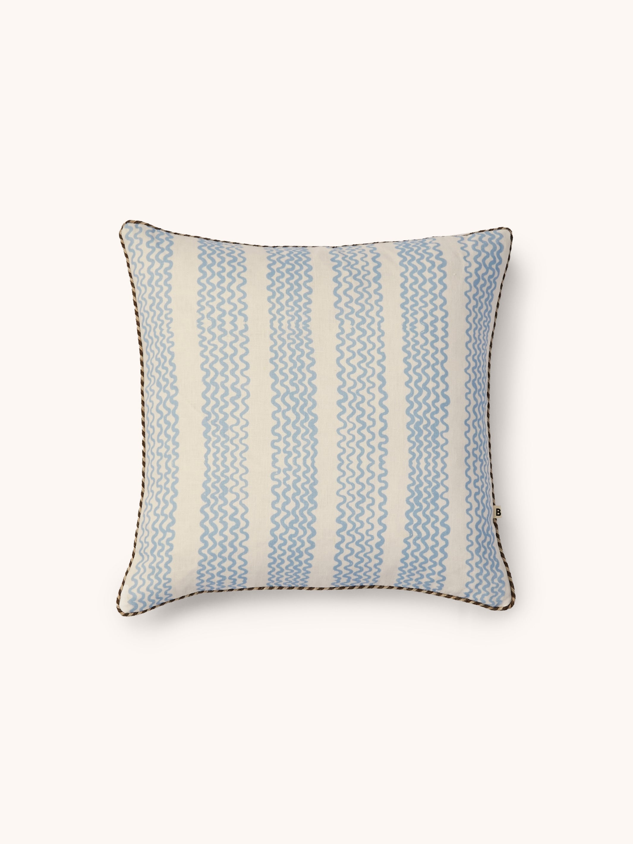 Mini Waves Soft Blue Linen Cushion