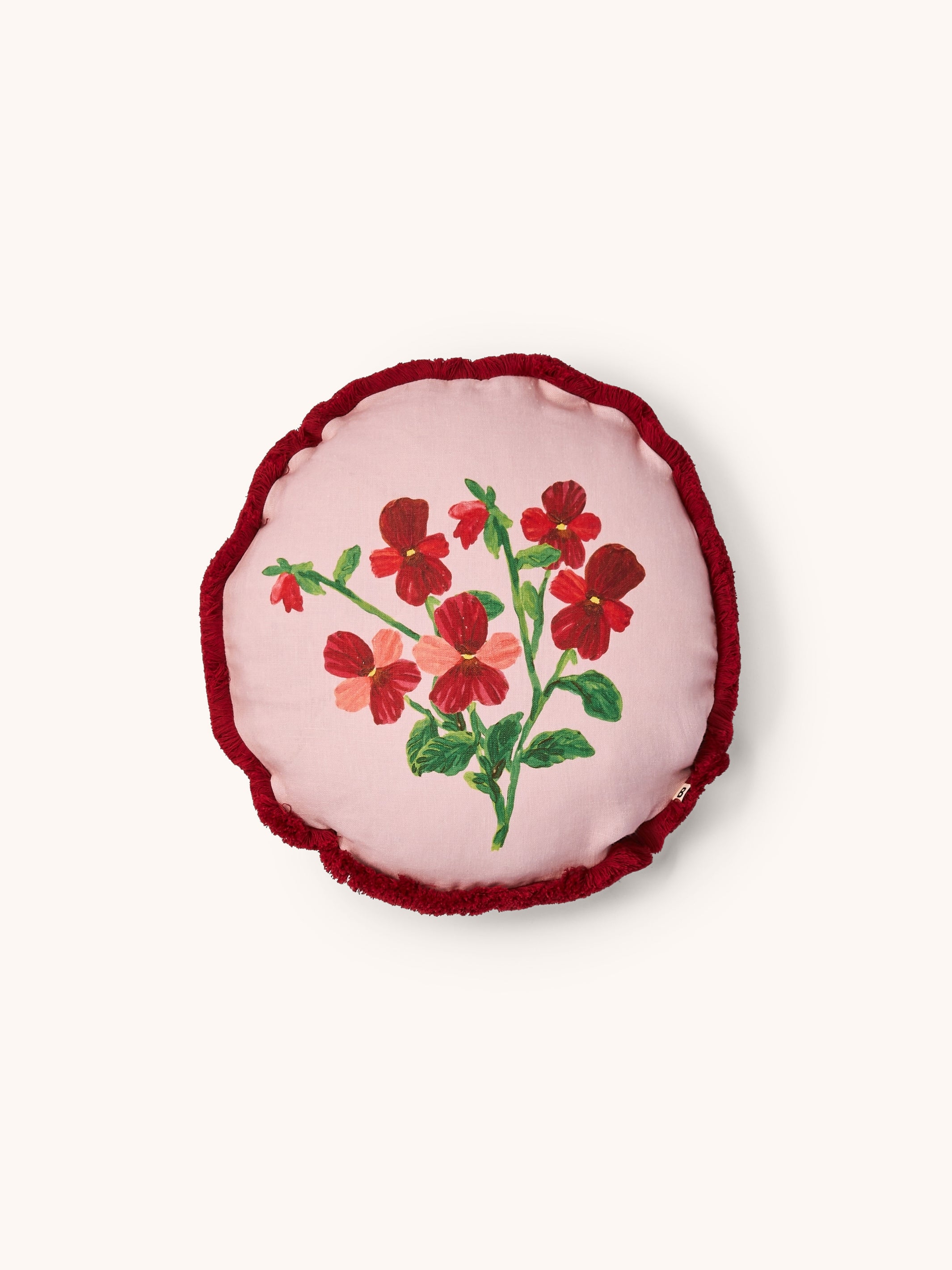 Mini Viola Round Linen Cushion
