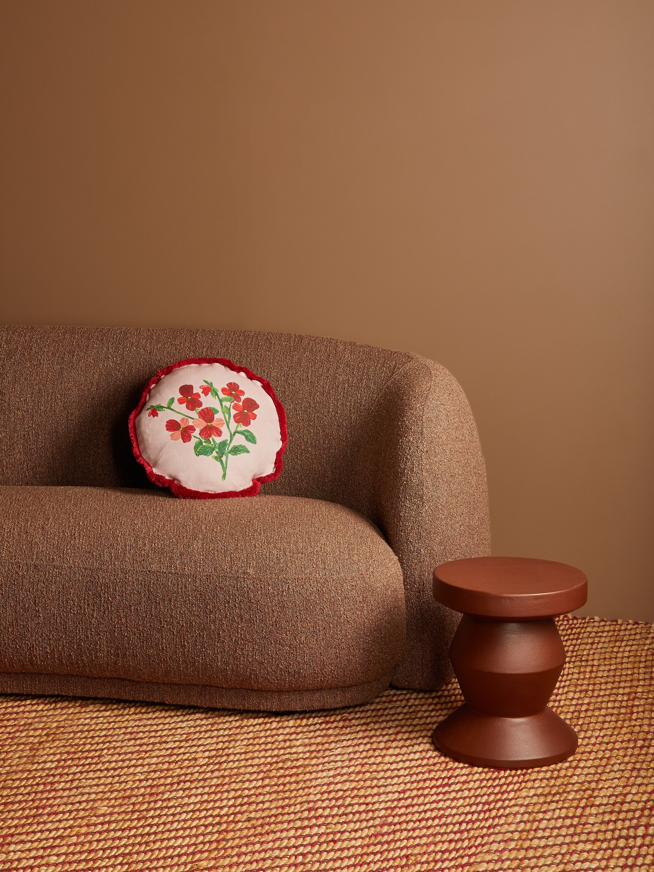 Mini Viola Round Linen Cushion - Almost Perfect